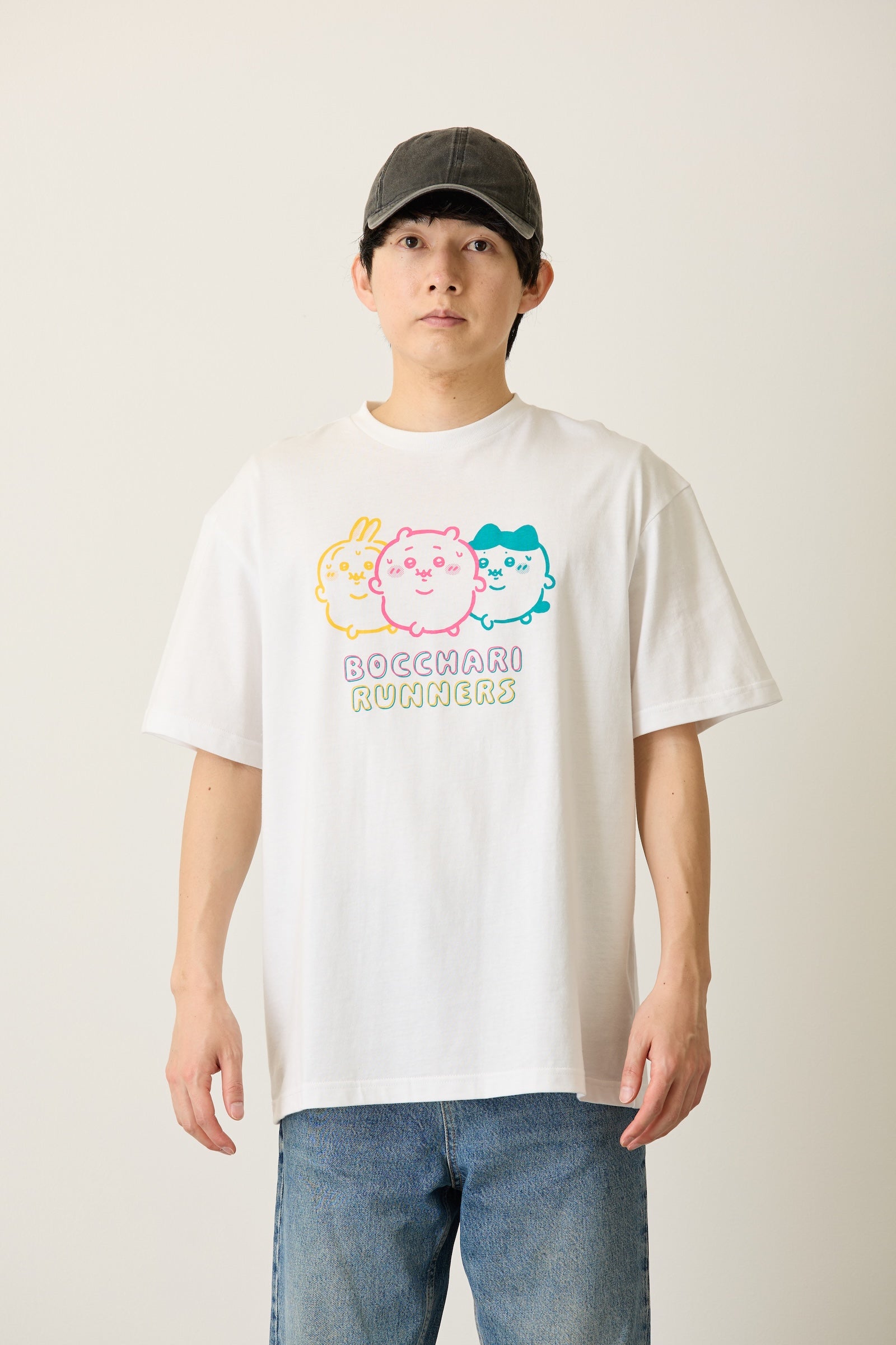 ちいかわ パックTシャツ 味付けのり/ぼっちゃりランナーズ スミ/ホワイト