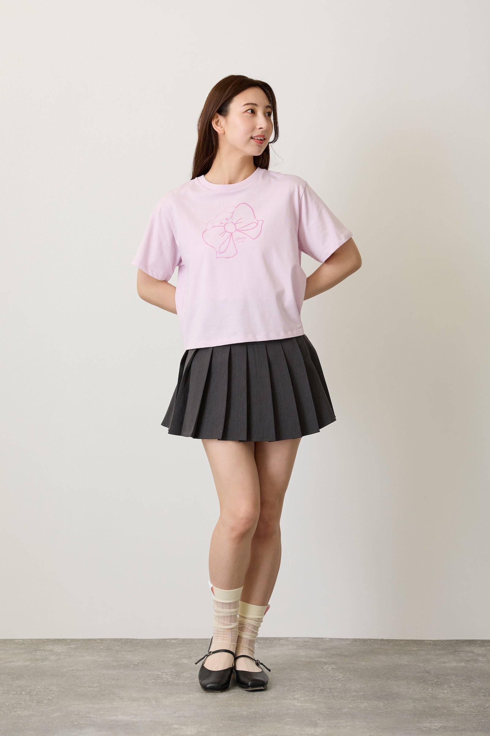 Lil ala mode Tシャツ RIBBON CAMMY ピンク