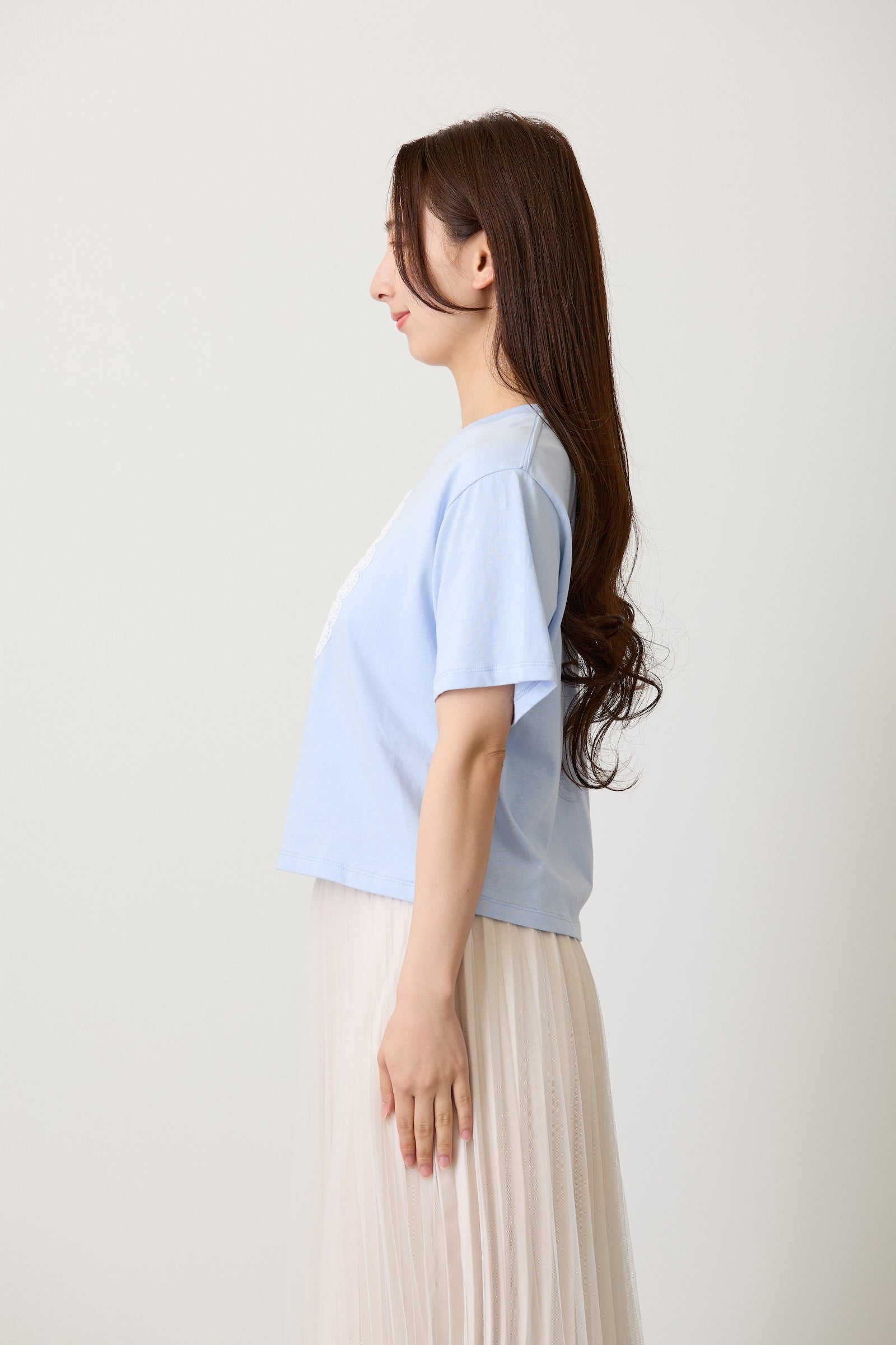 Lil ala mode Tシャツ Lace Frame MOUSSE ブルー