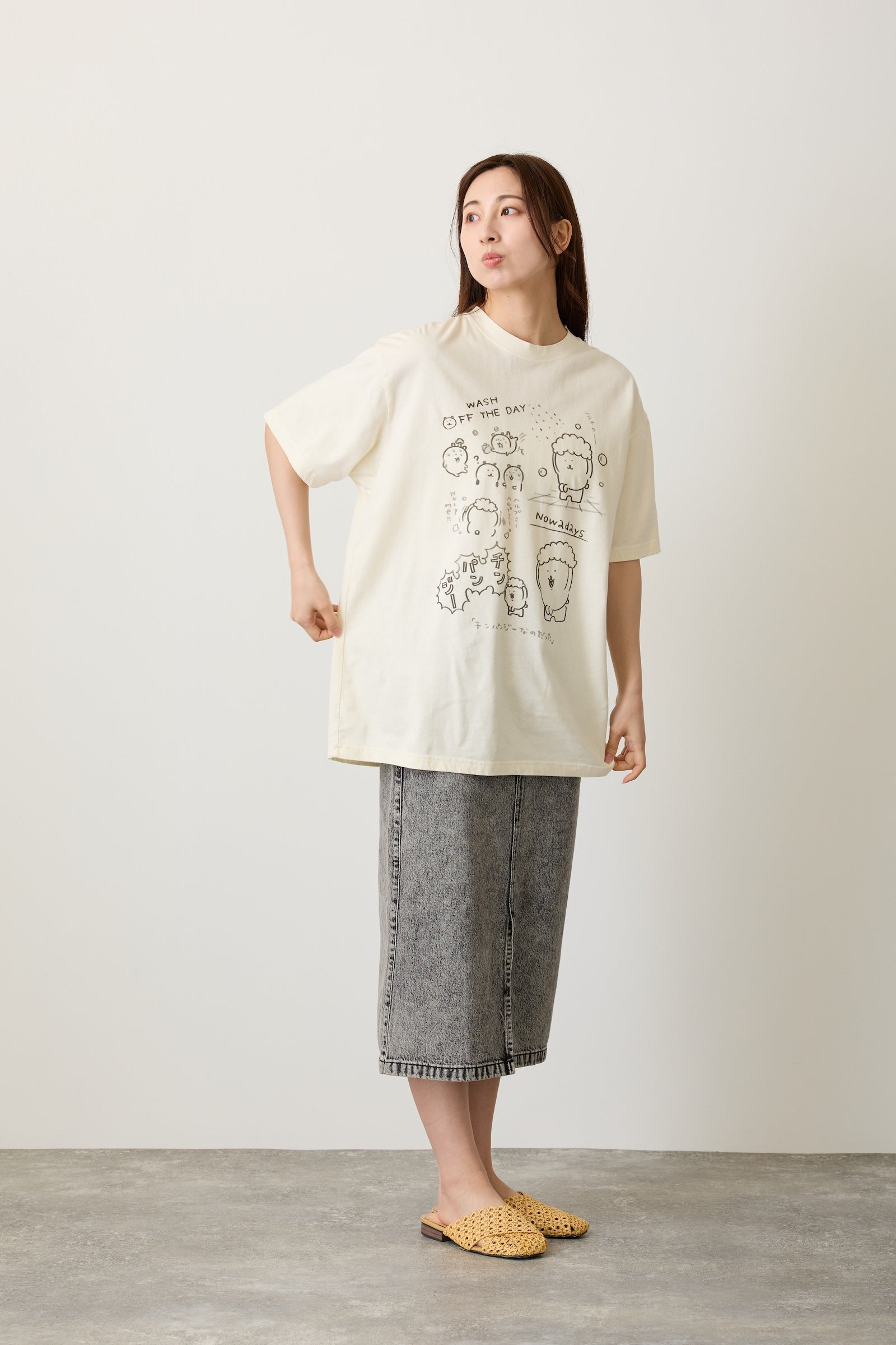 ナガノキャラクターズ Tシャツ チンパンジー クリーム