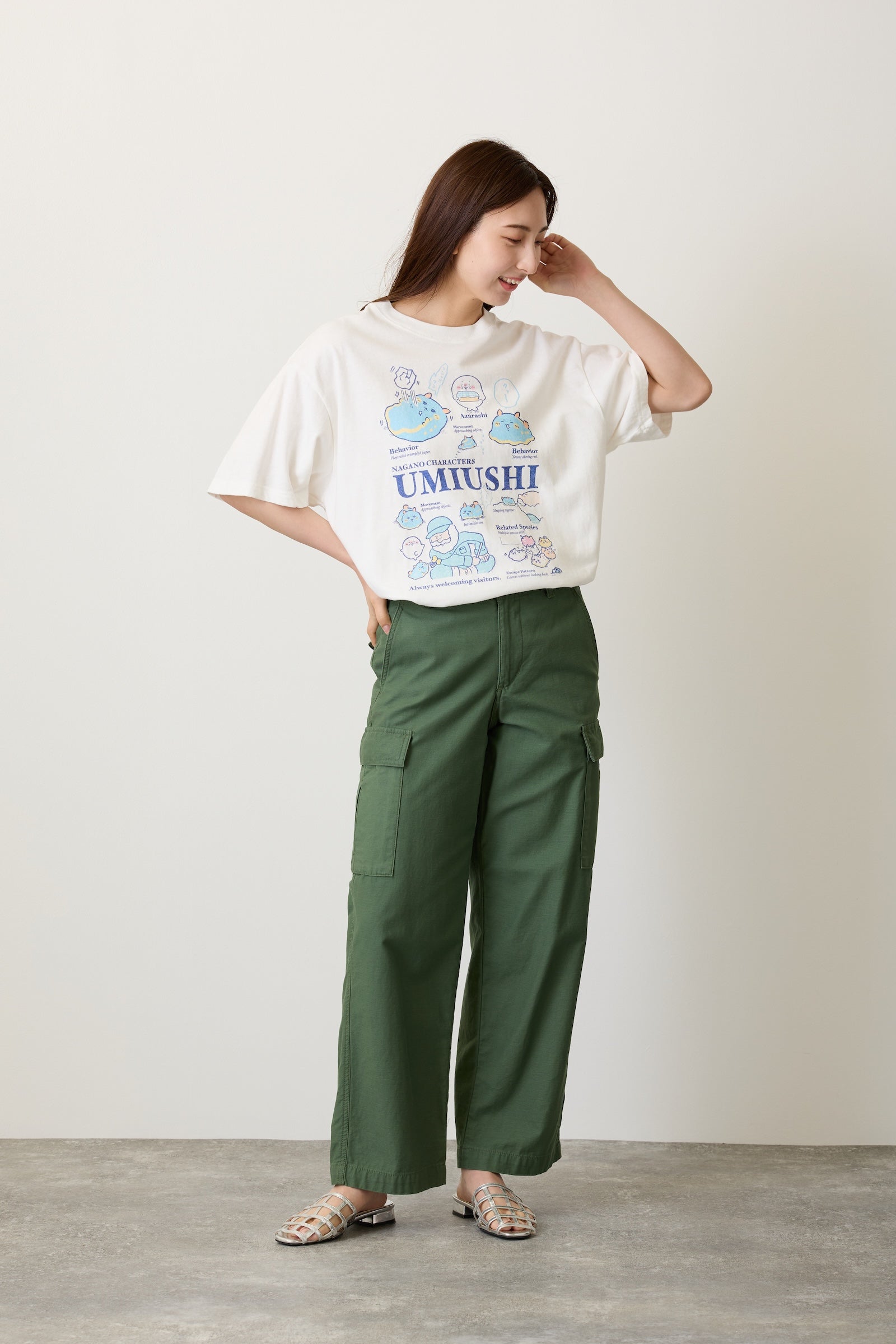 ナガノキャラクターズ Tシャツ ウミウシ オフ