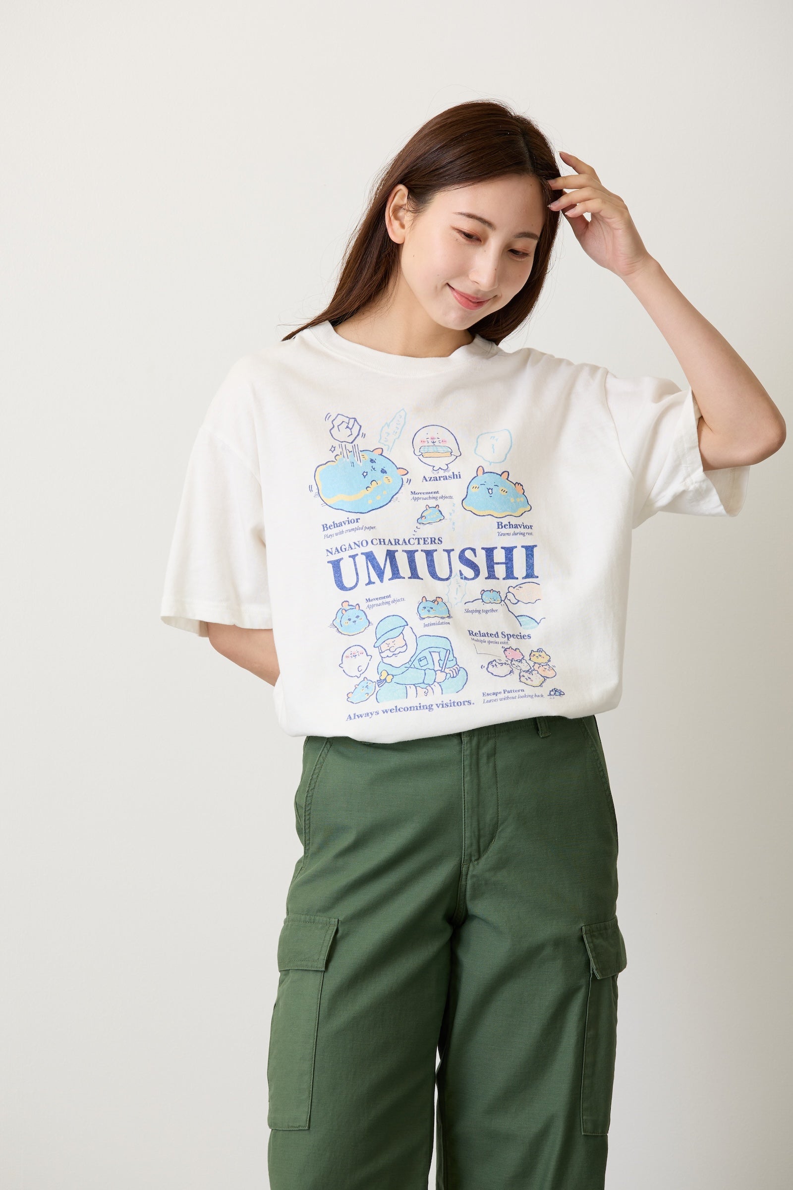 ナガノキャラクターズ Tシャツ ウミウシ オフ