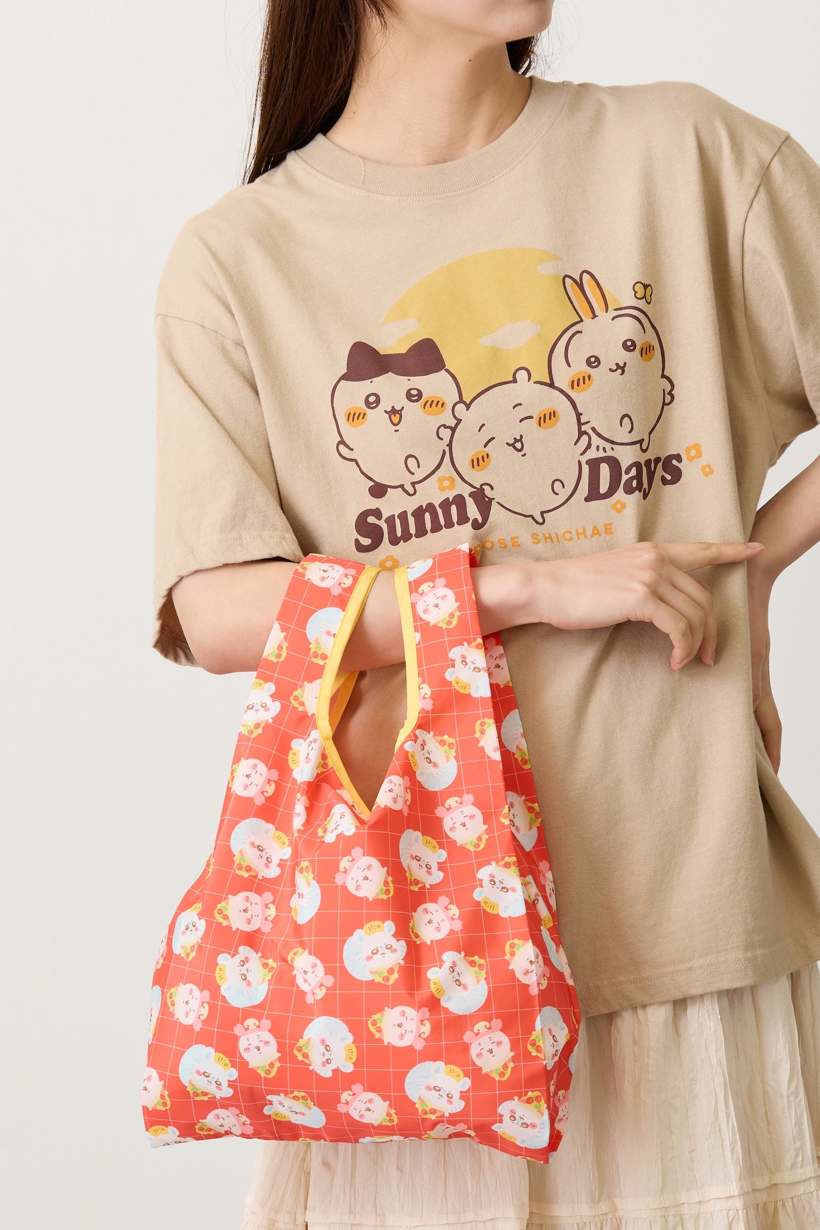 ちいかわ エコバッグ ピザ レッド ONE