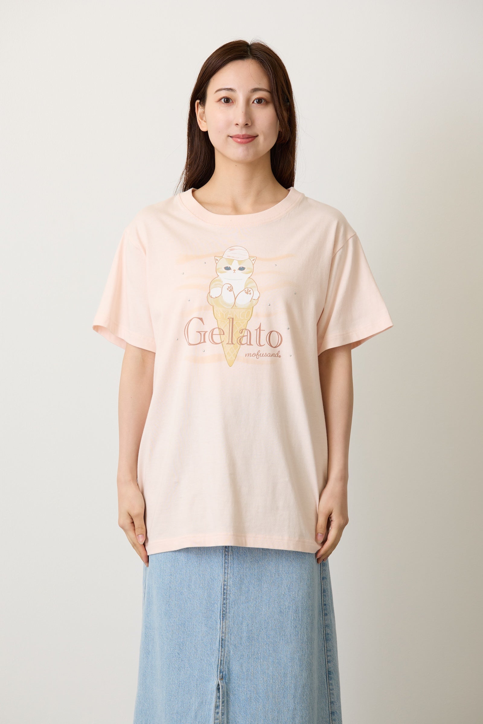 mofusand Tシャツ Gelato ペールピンク