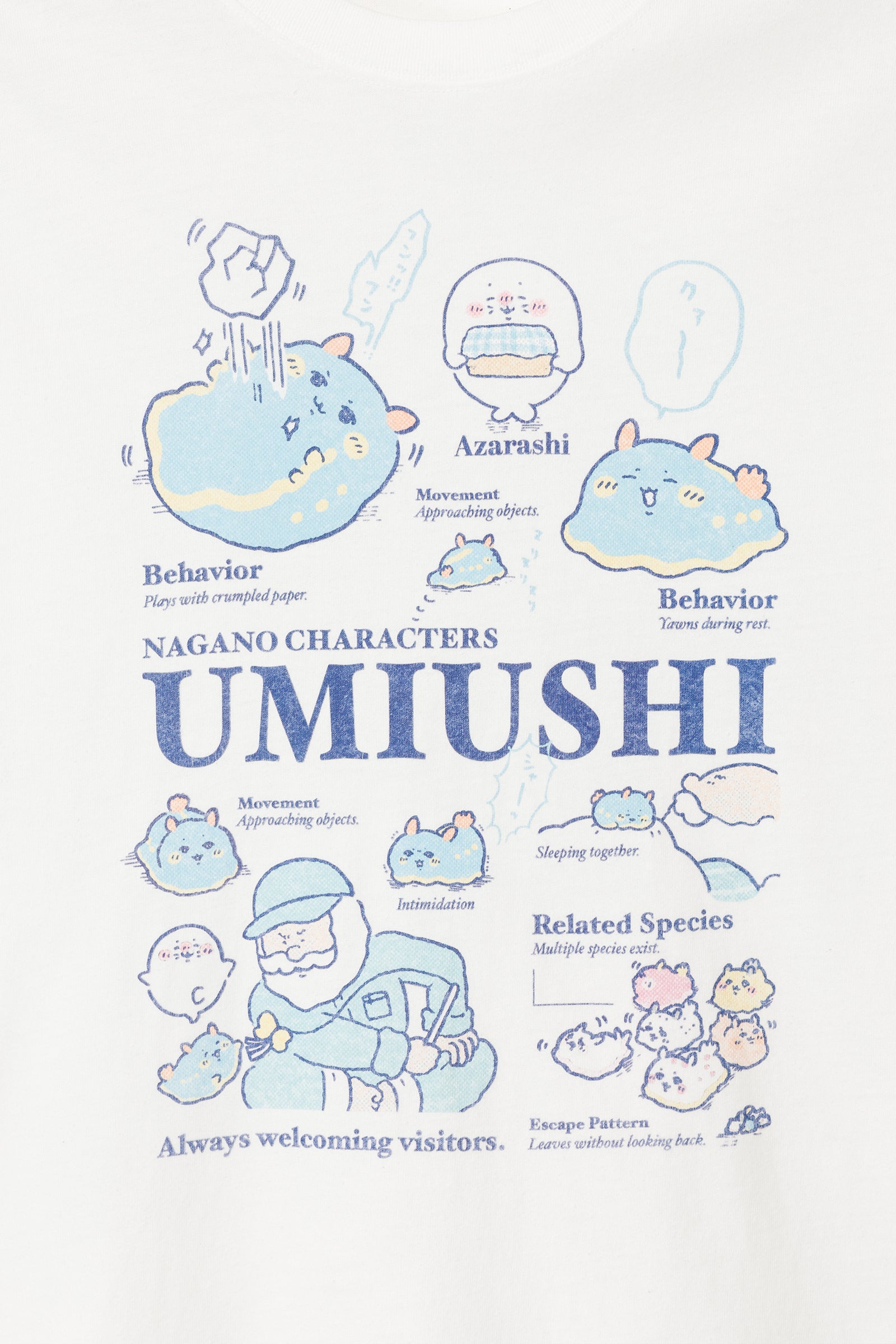 ナガノキャラクターズ Tシャツ ウミウシ オフ