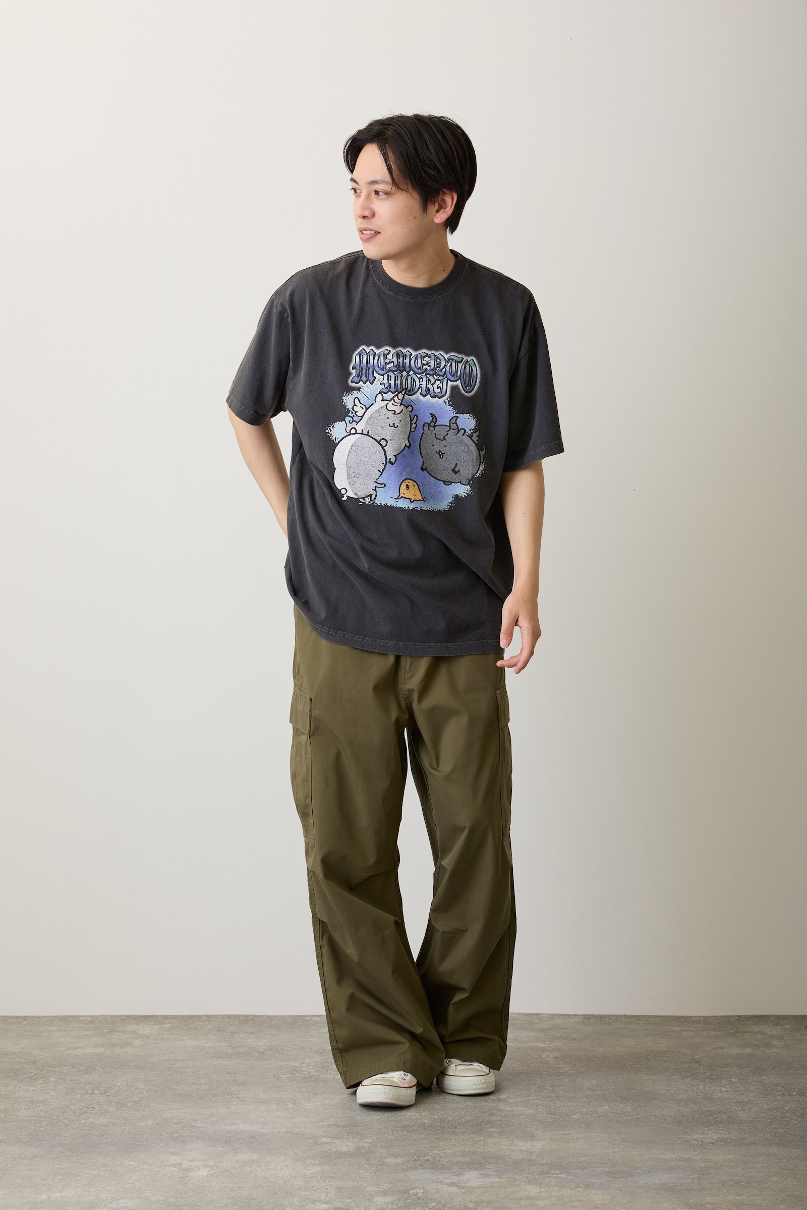 【7月中旬以降お届け】ナガノキャラクターズ TシャツMEMENTO MORI スミ