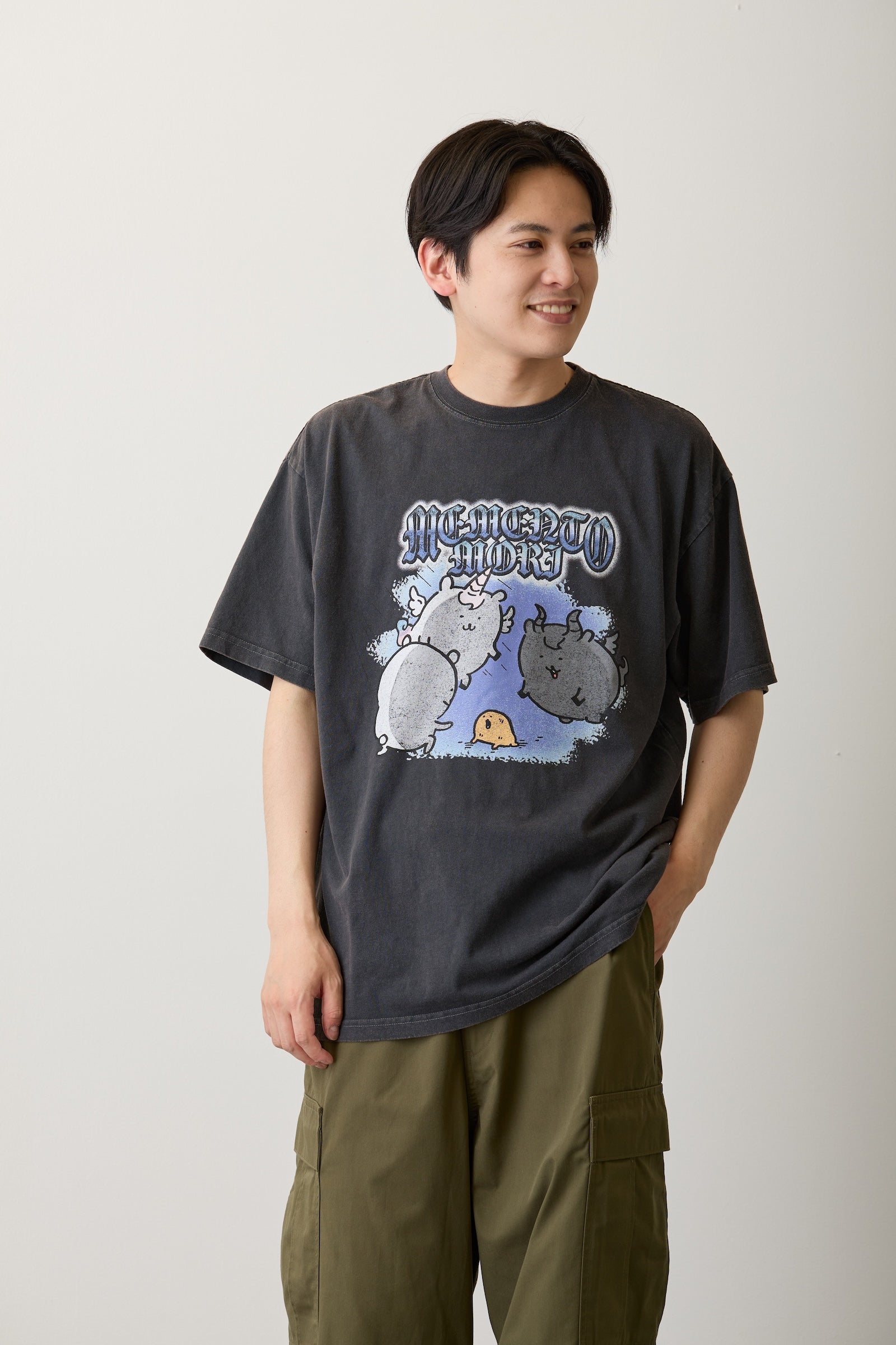 【7月中旬以降お届け】ナガノキャラクターズ TシャツMEMENTO MORI スミ