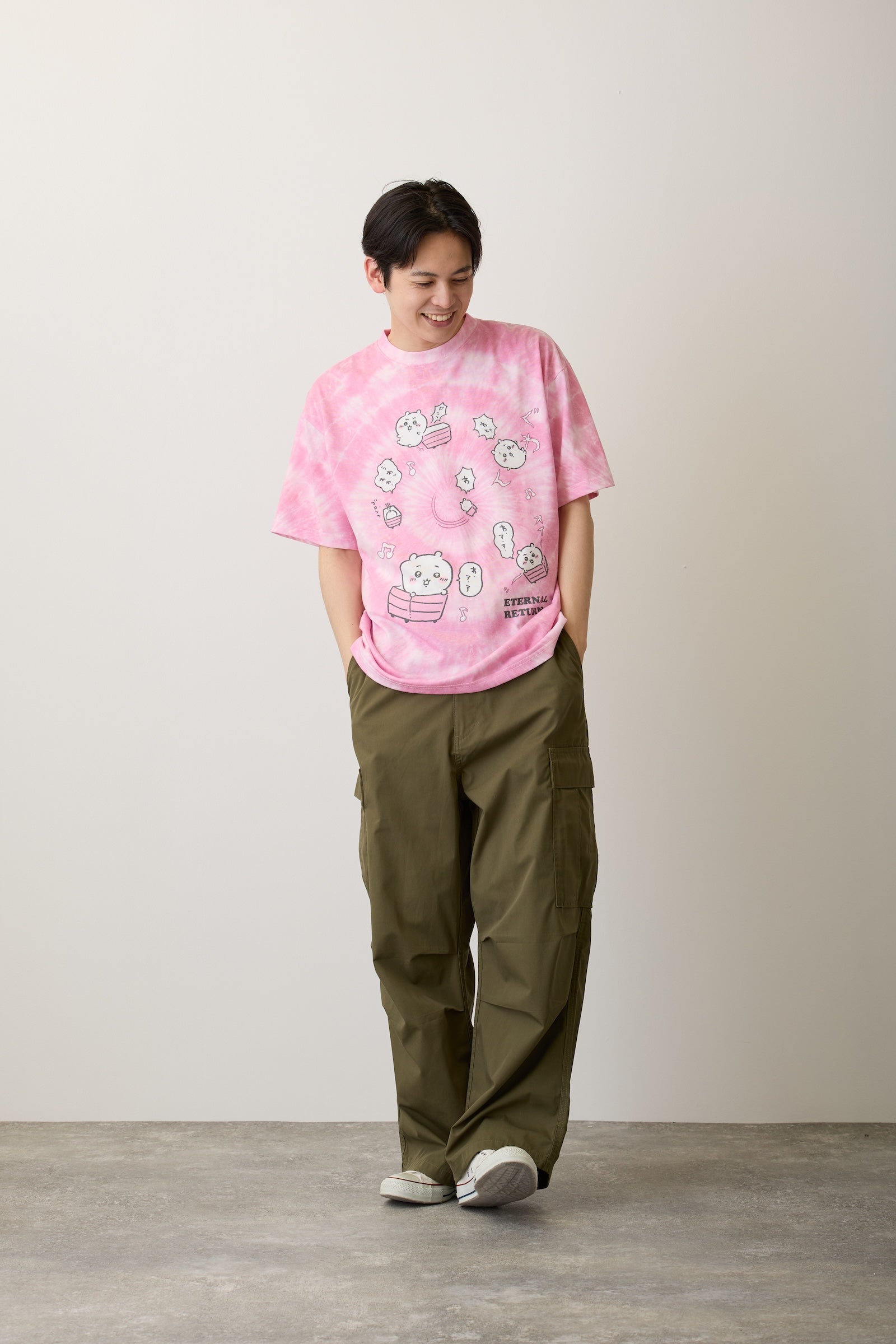ちいかわ Tシャツ タイダイ ループ ピンク