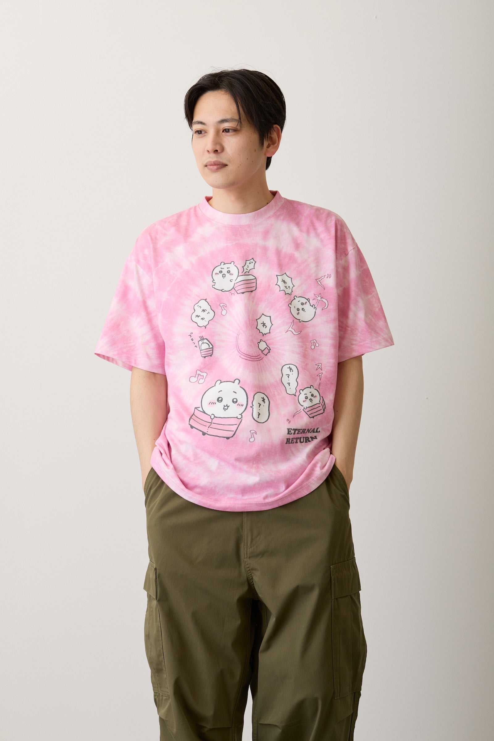 ちいかわ Tシャツ タイダイ ループ ピンク
