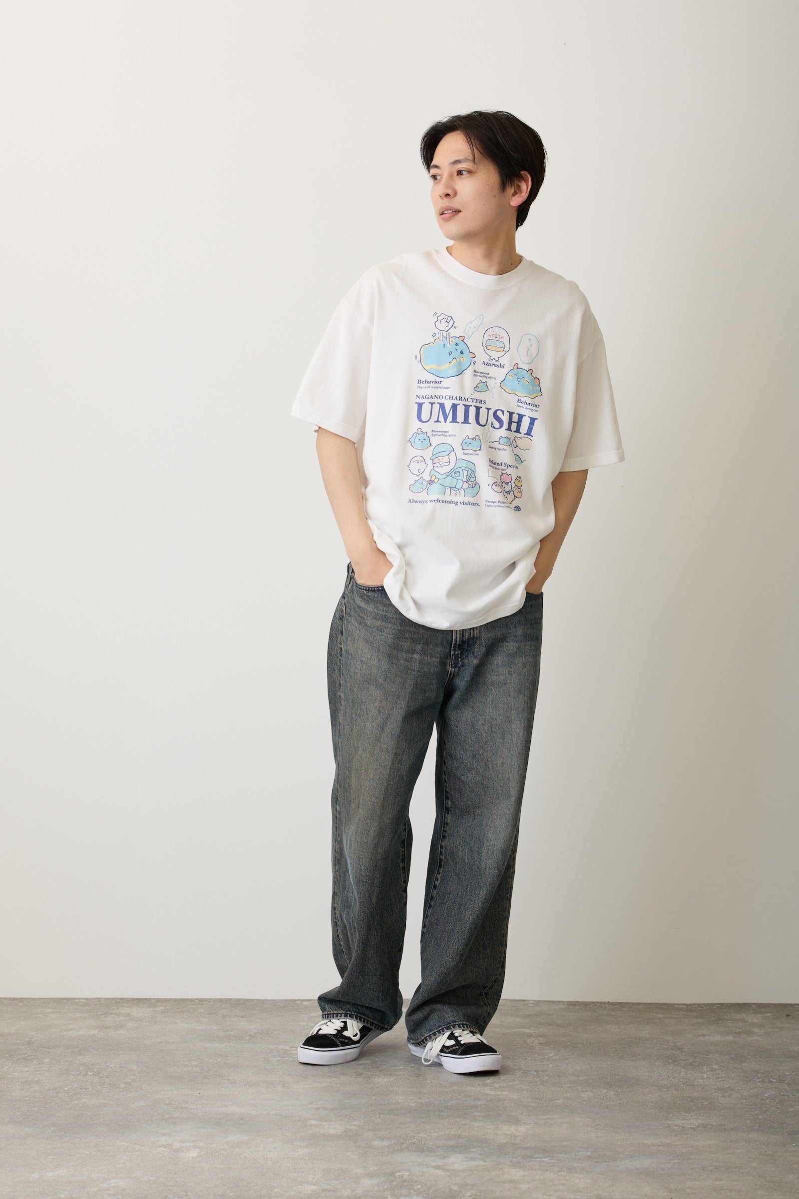 ナガノキャラクターズ Tシャツ ウミウシ オフ