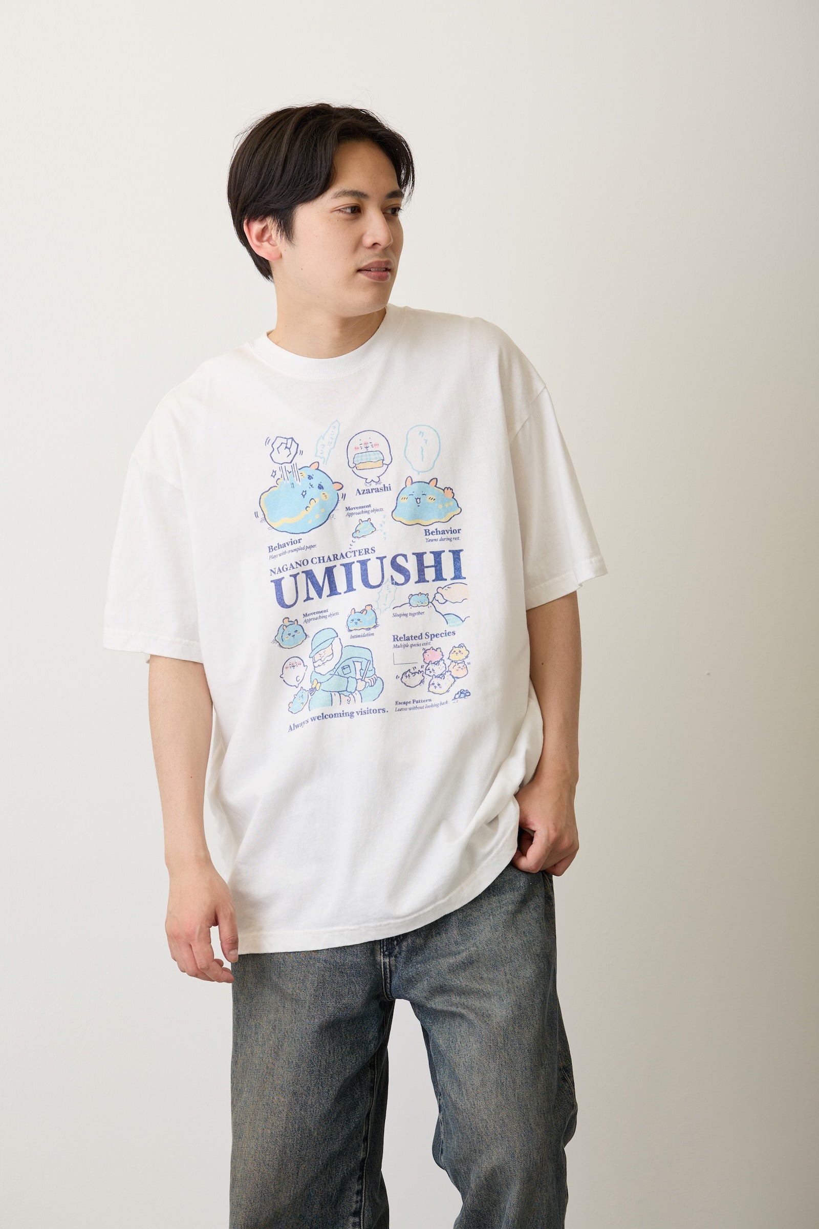 ナガノキャラクターズ Tシャツ ウミウシ オフ