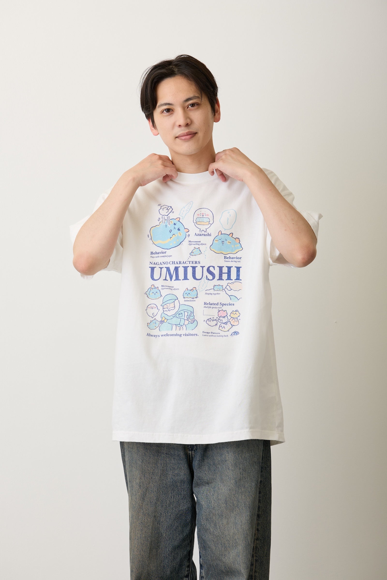 ナガノキャラクターズ Tシャツ ウミウシ オフ