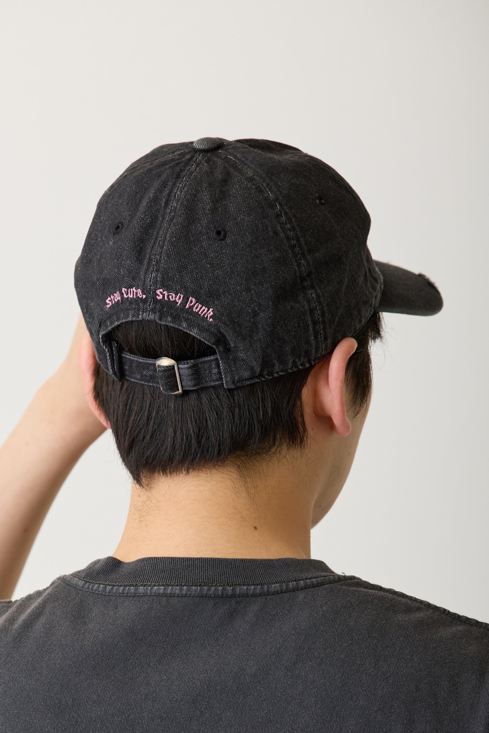 ちいかわ キャップ STAY CUTE STAY PUNK ブラック
