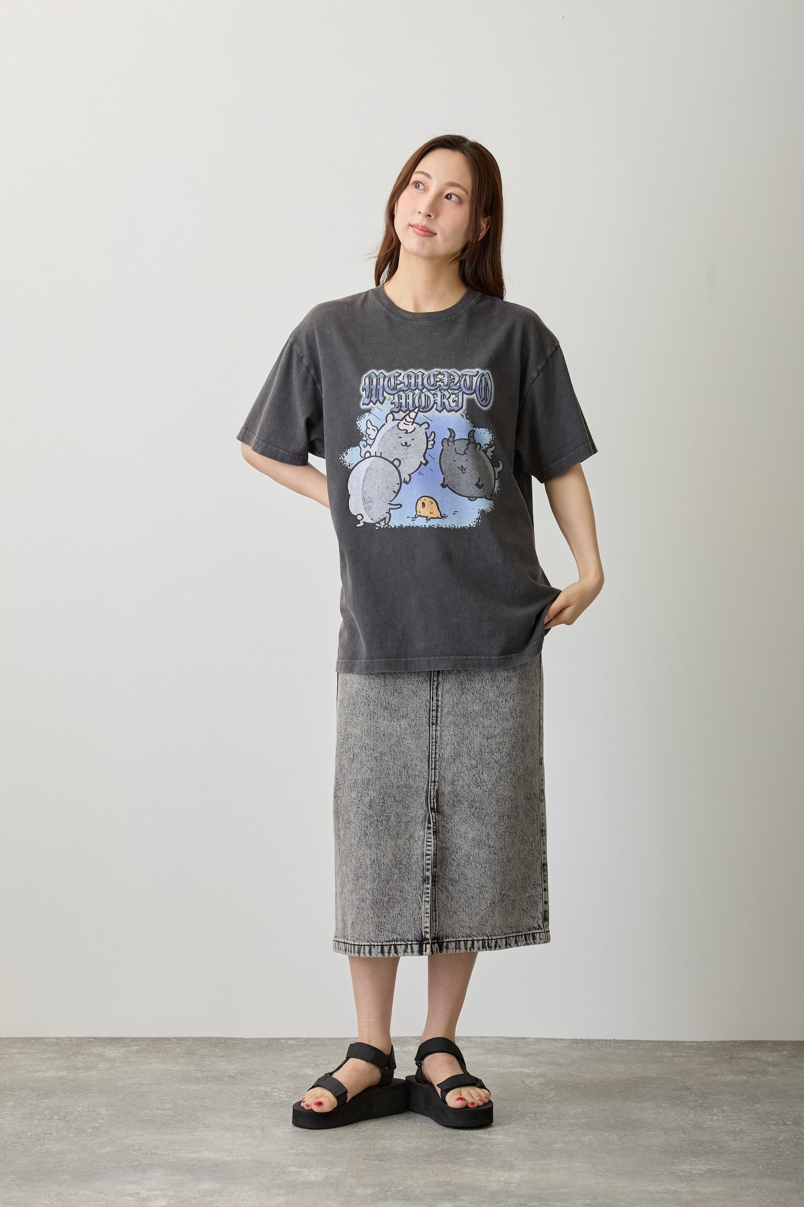 【7月中旬以降お届け】ナガノキャラクターズ TシャツMEMENTO MORI スミ