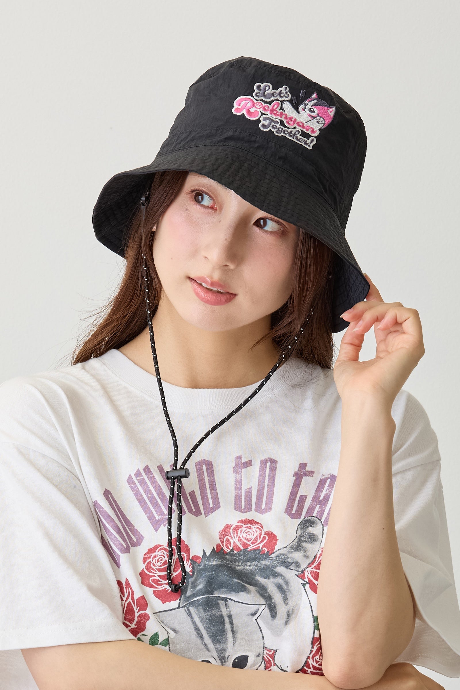mofusand ナイロンハット Let’s Rocknyan Together ブラック