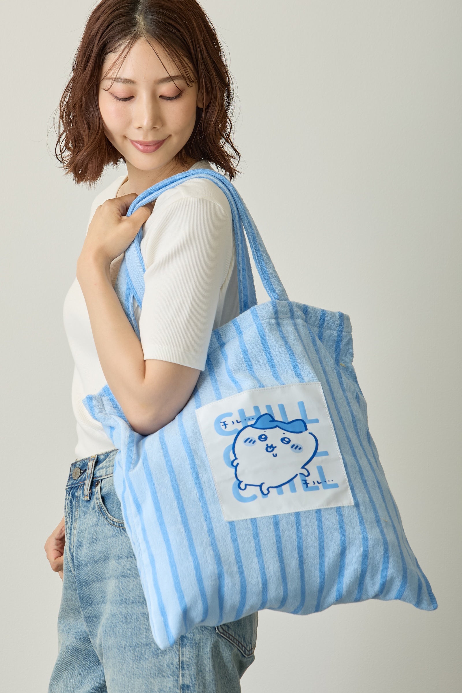 ちいかわ トートバッグ チルチルハチワレ ブルー