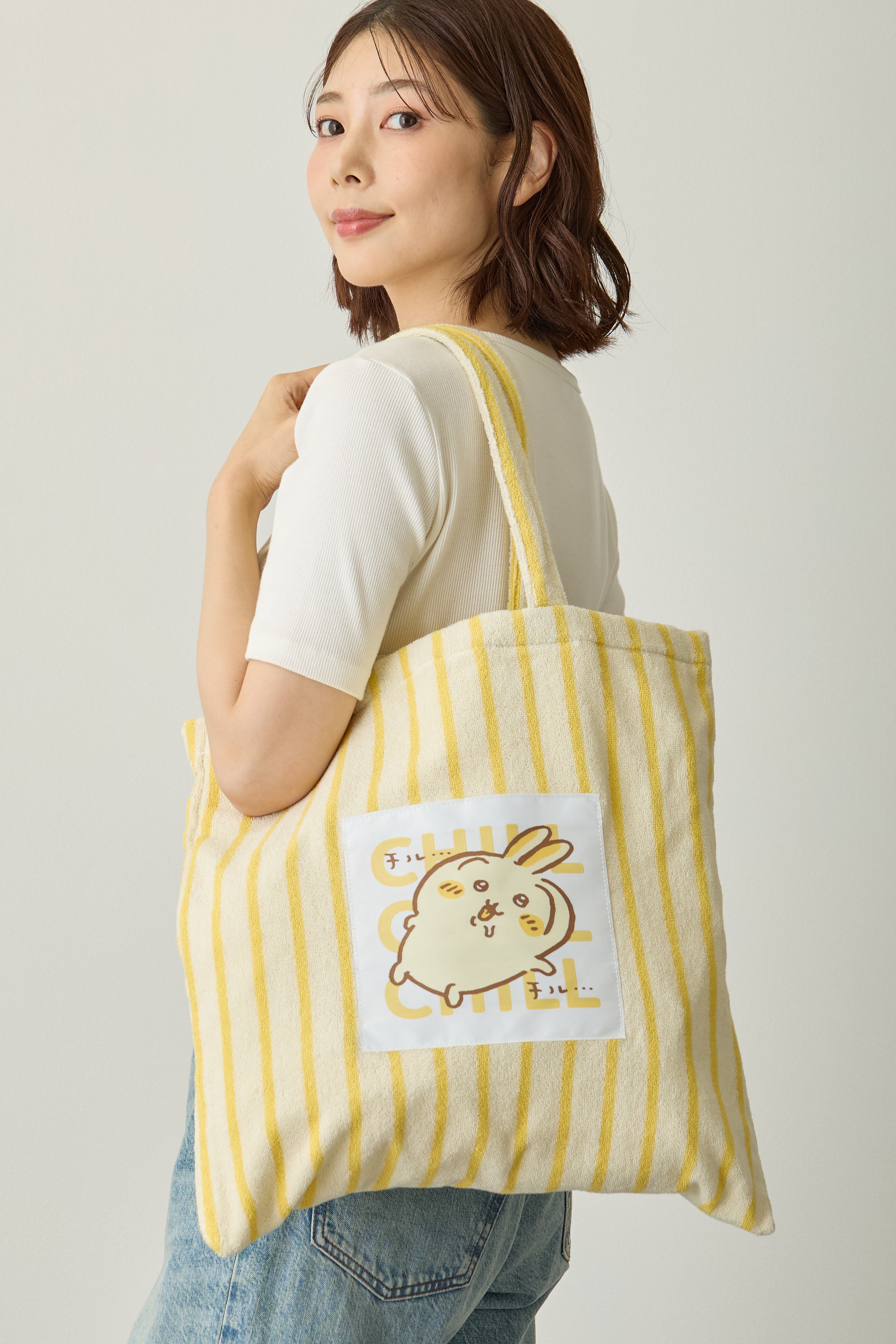ちいかわ トートバッグ チルチルうさぎ イエロー