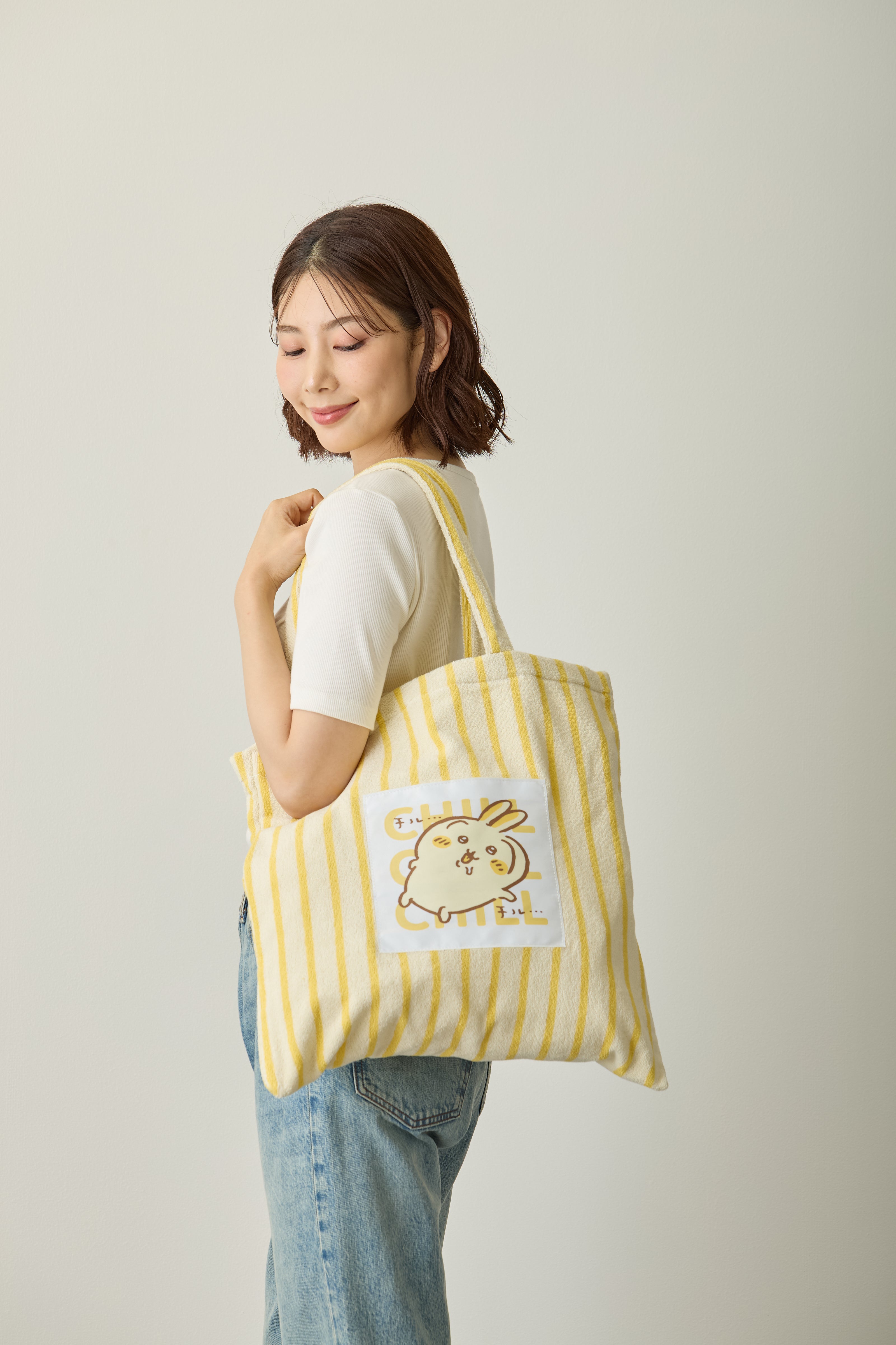 ちいかわ トートバッグ チルチルうさぎ イエロー