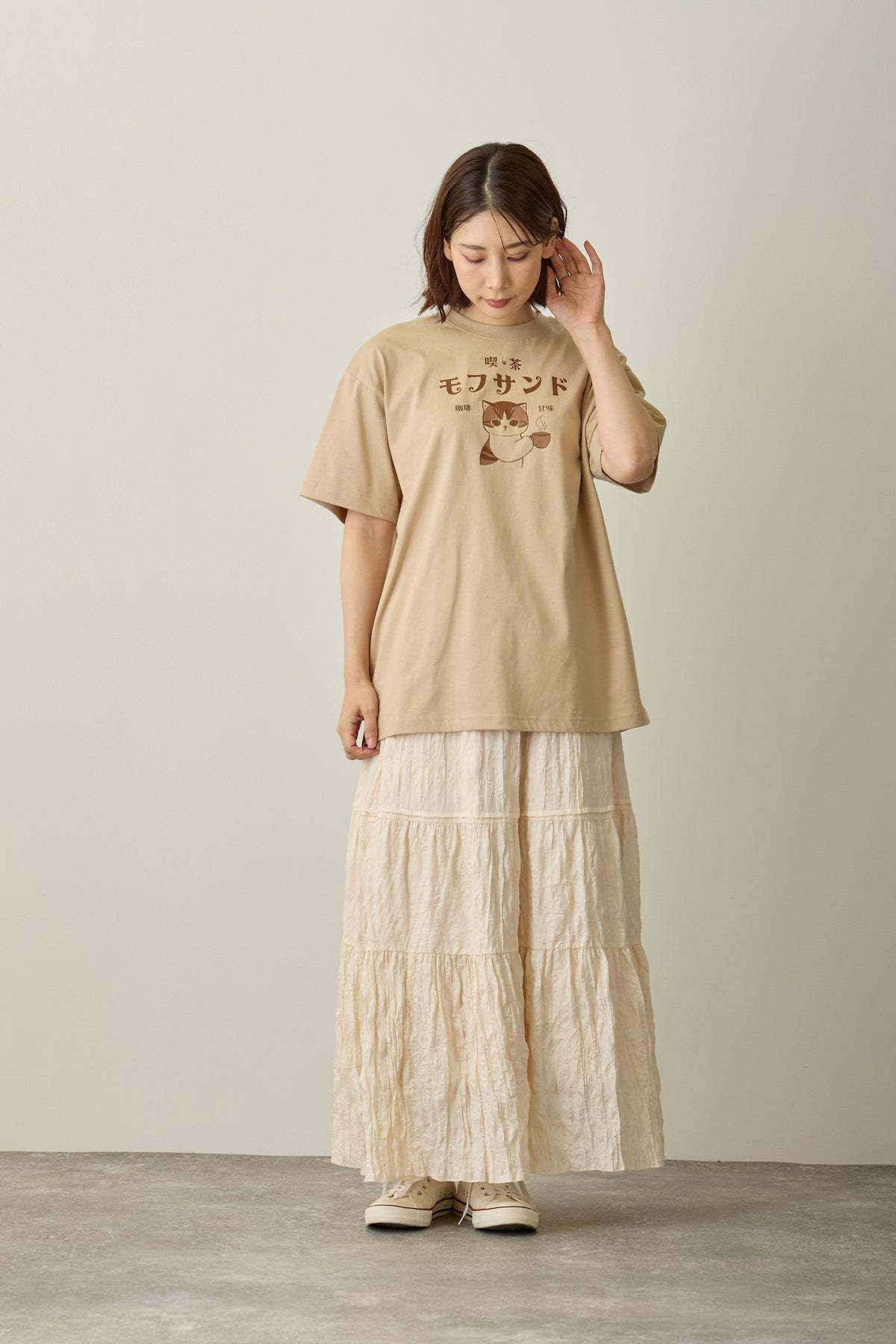 mofusand Tシャツ 喫茶モフサンド ナチュラル
