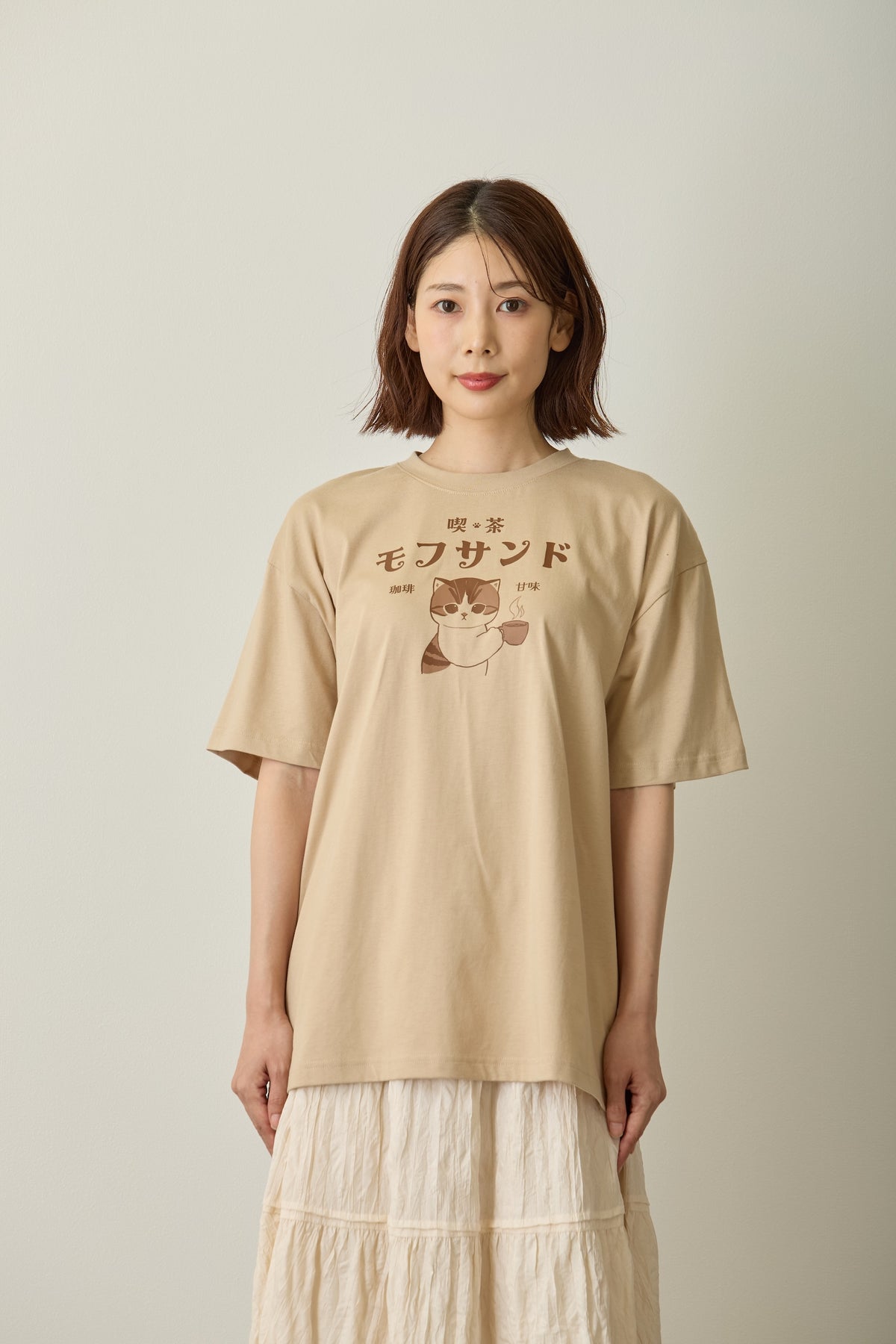 mofusand Tシャツ 喫茶モフサンド ナチュラル