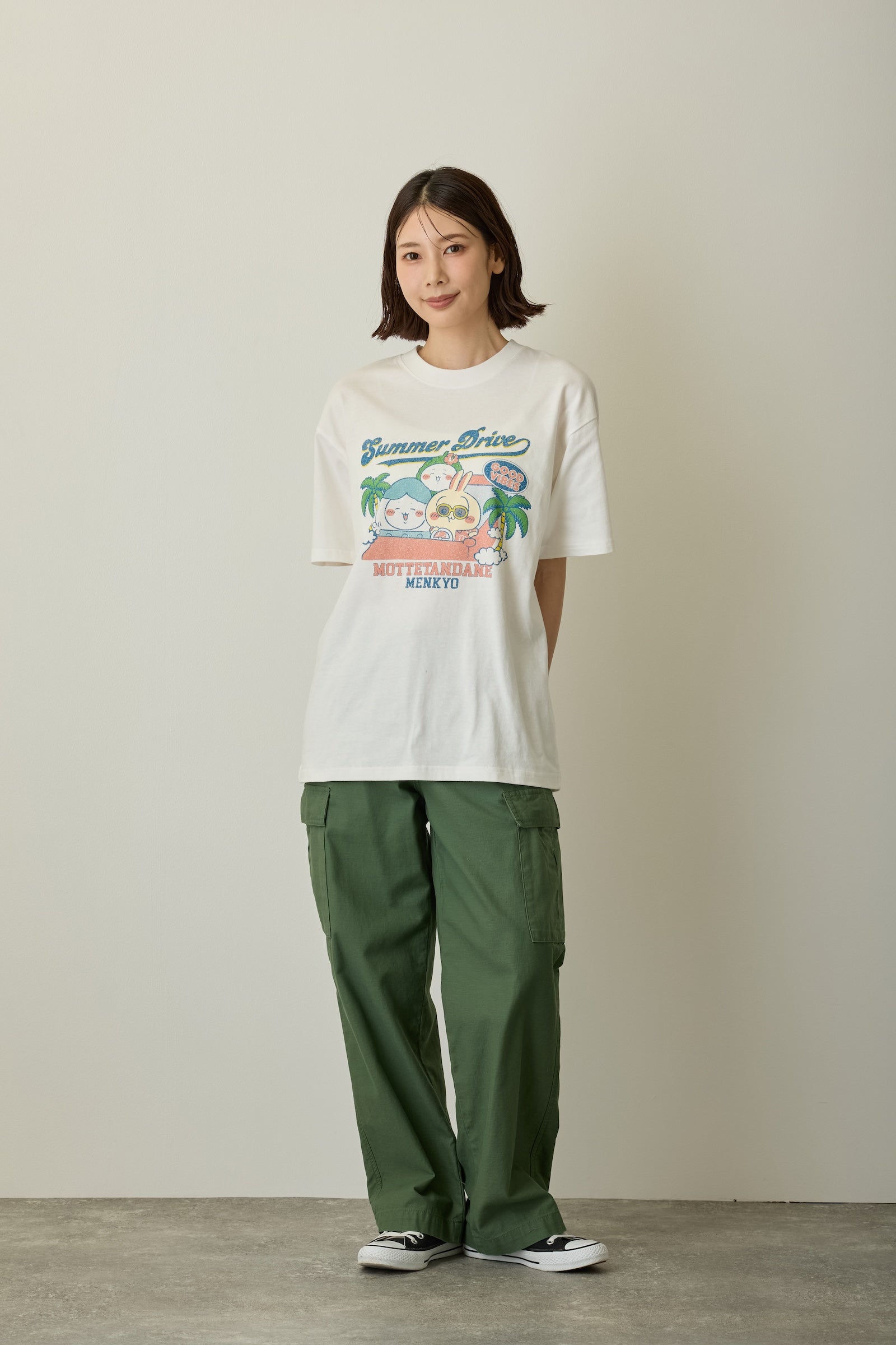 ちいかわ Tシャツ サマードライブ オフホワイト
