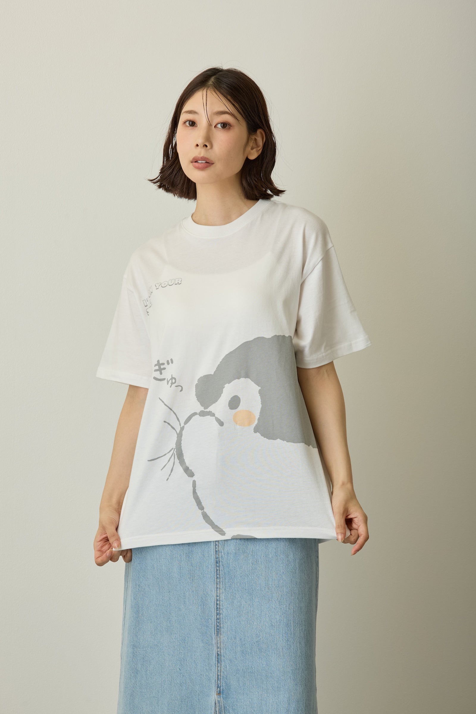 コウペンちゃん Tシャツ ぎゅっ ホワイト