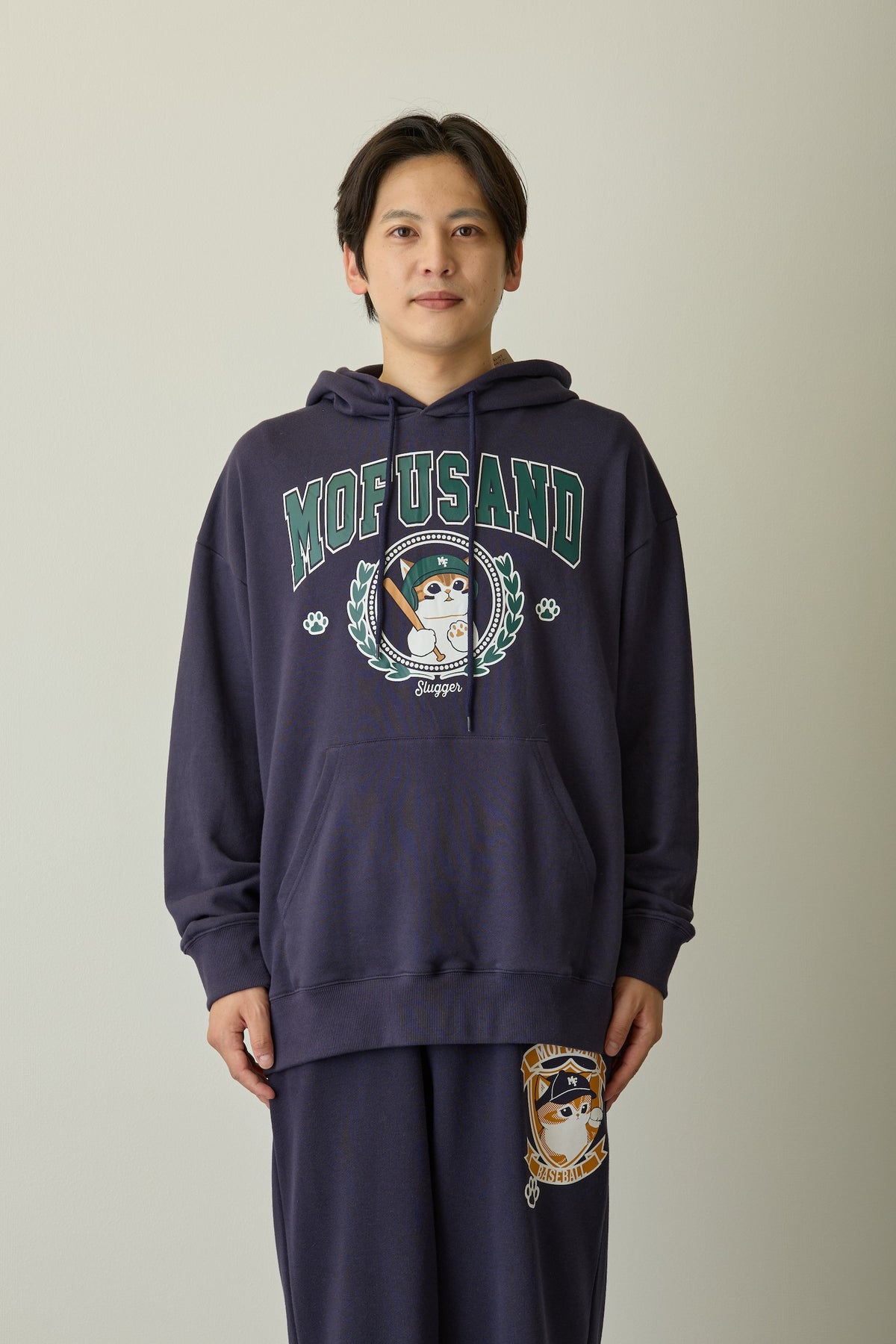 mofusand スウェットパーカー Slugger ネイビー