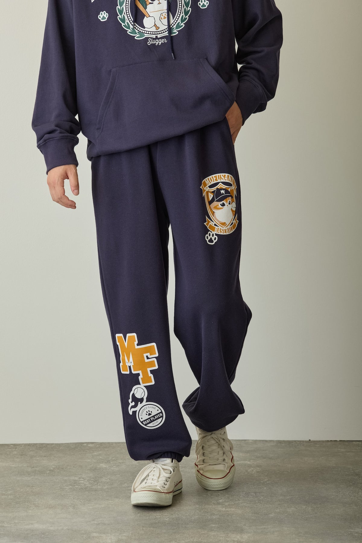mofusand スウェットパンツ pitcher ネイビー