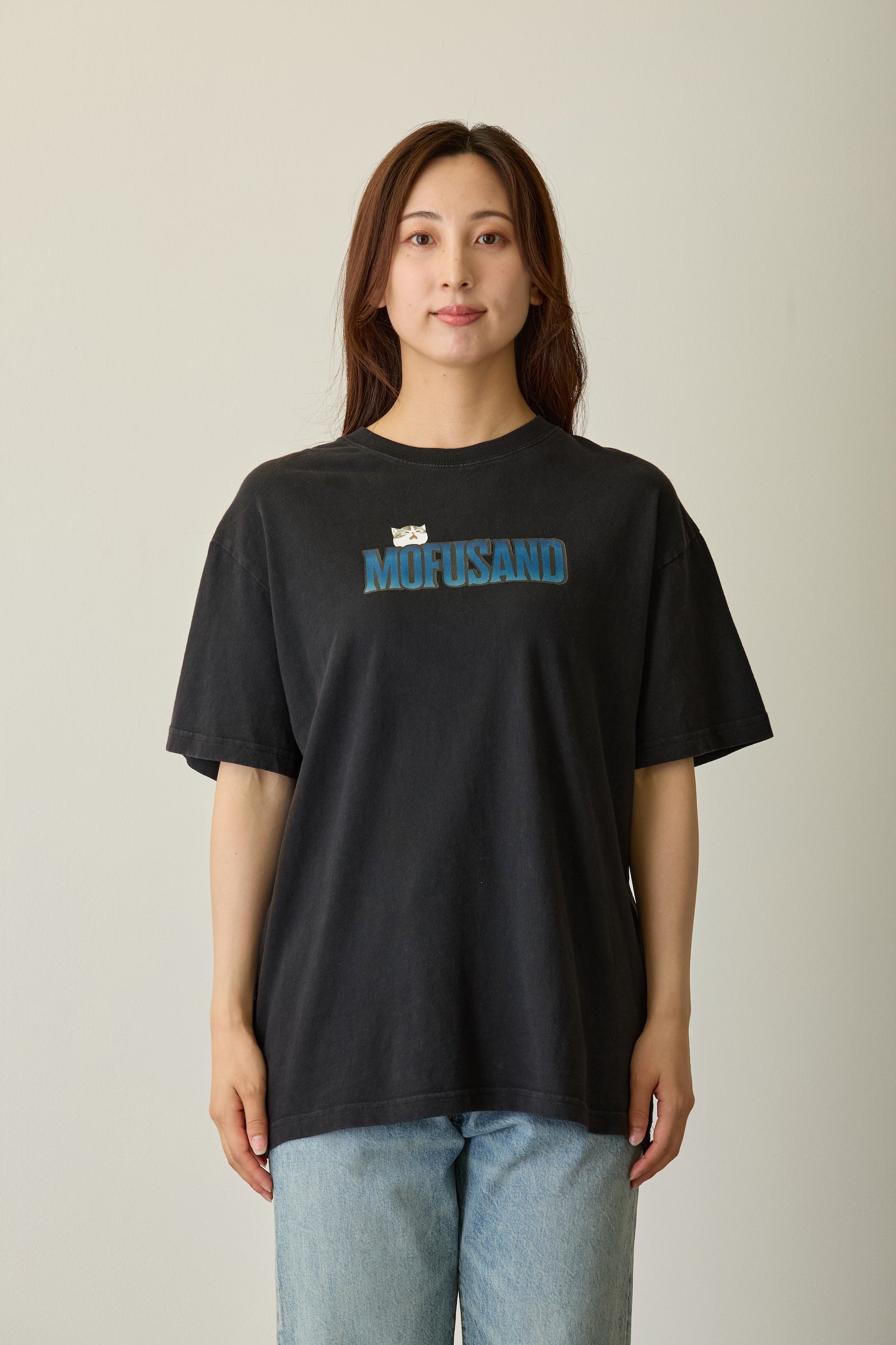【先行販売】mofusand Tシャツ ホラーサメにゃん ブラック