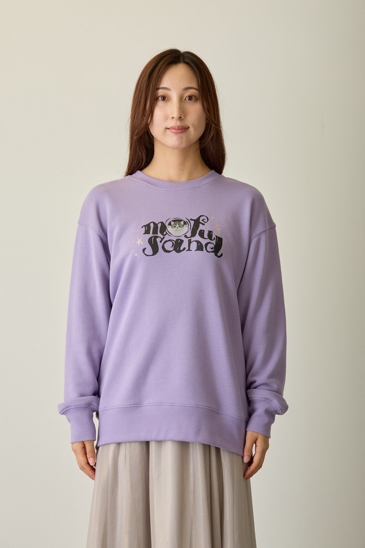 mofusand スウェットシャツ SHADOW CAT パープル