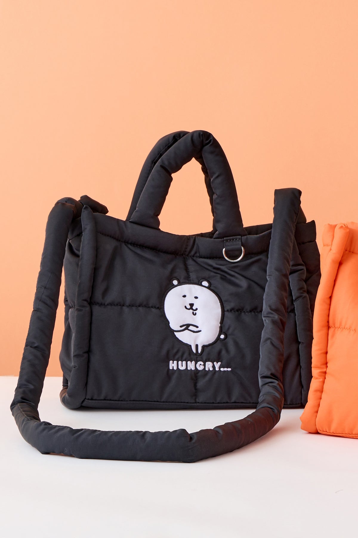ナガノキャラクターズ パフィーショルダーバッグ HUNGRY ブラック ONE