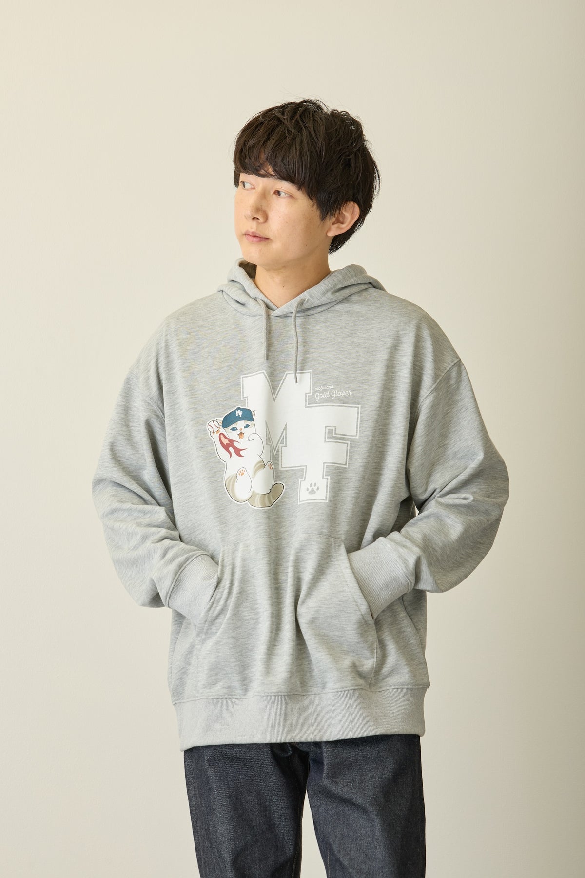 mofusand スウェットパーカー gold glover モクグレー