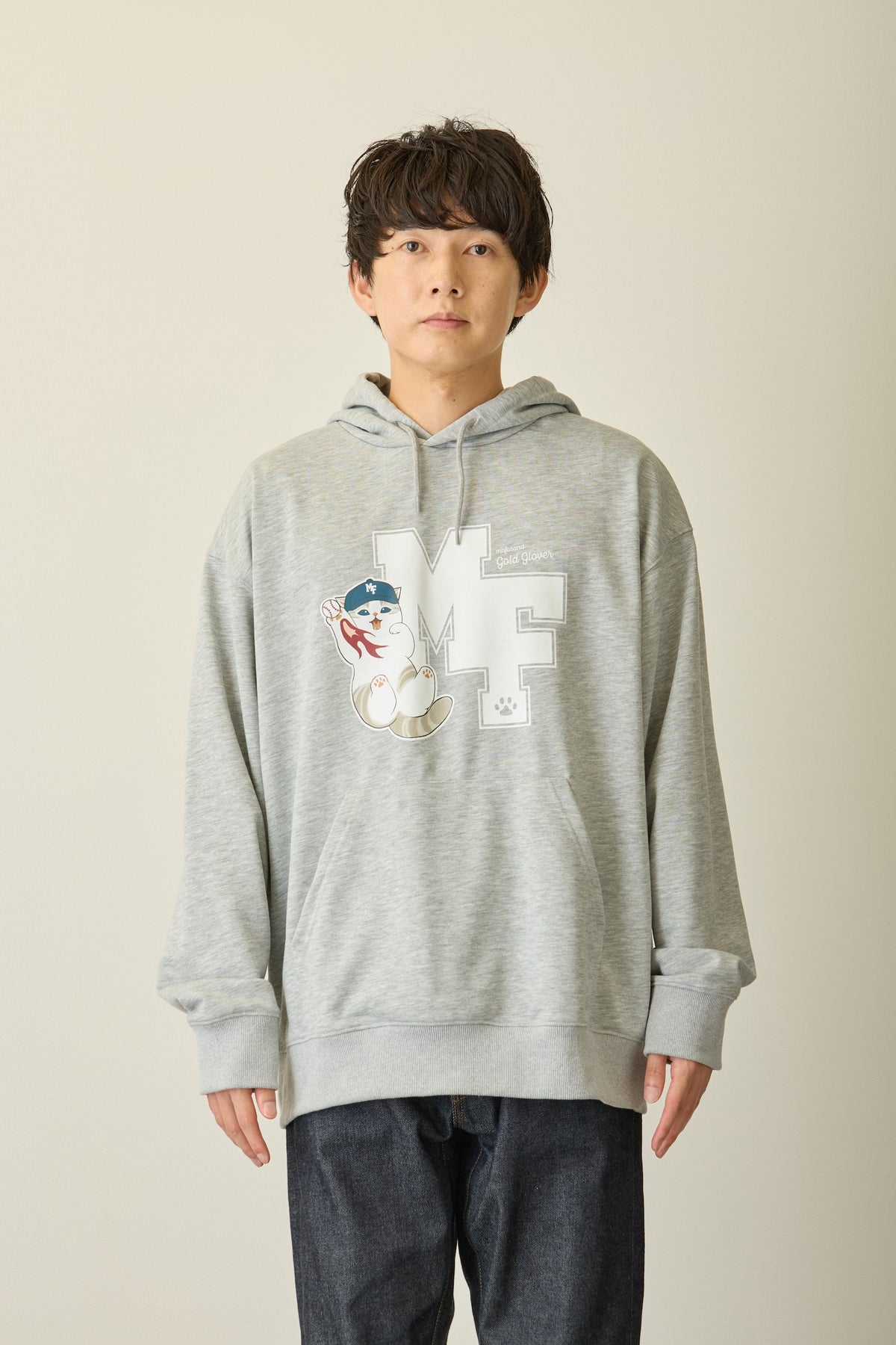 mofusand スウェットパーカー gold glover モクグレー