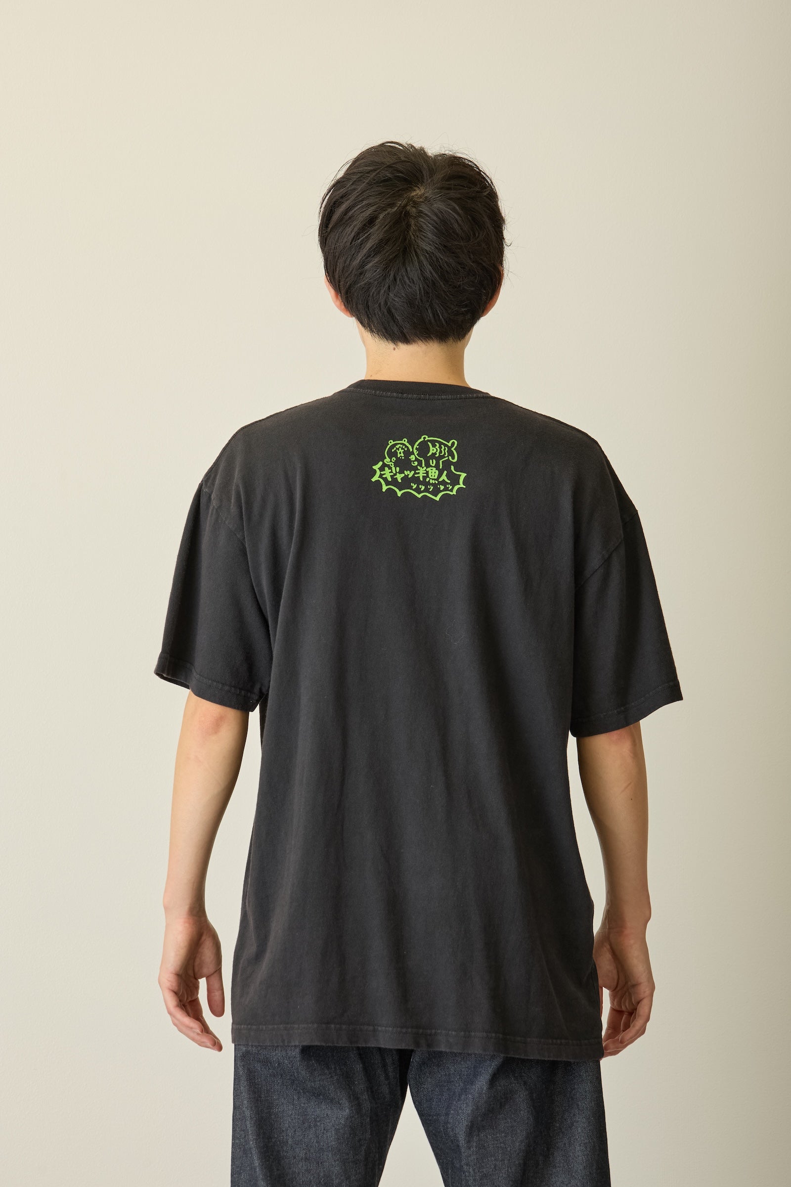 【先行販売】ナガノキャラクターズ 発泡プリントTシャツ 咽び泣く ブラック