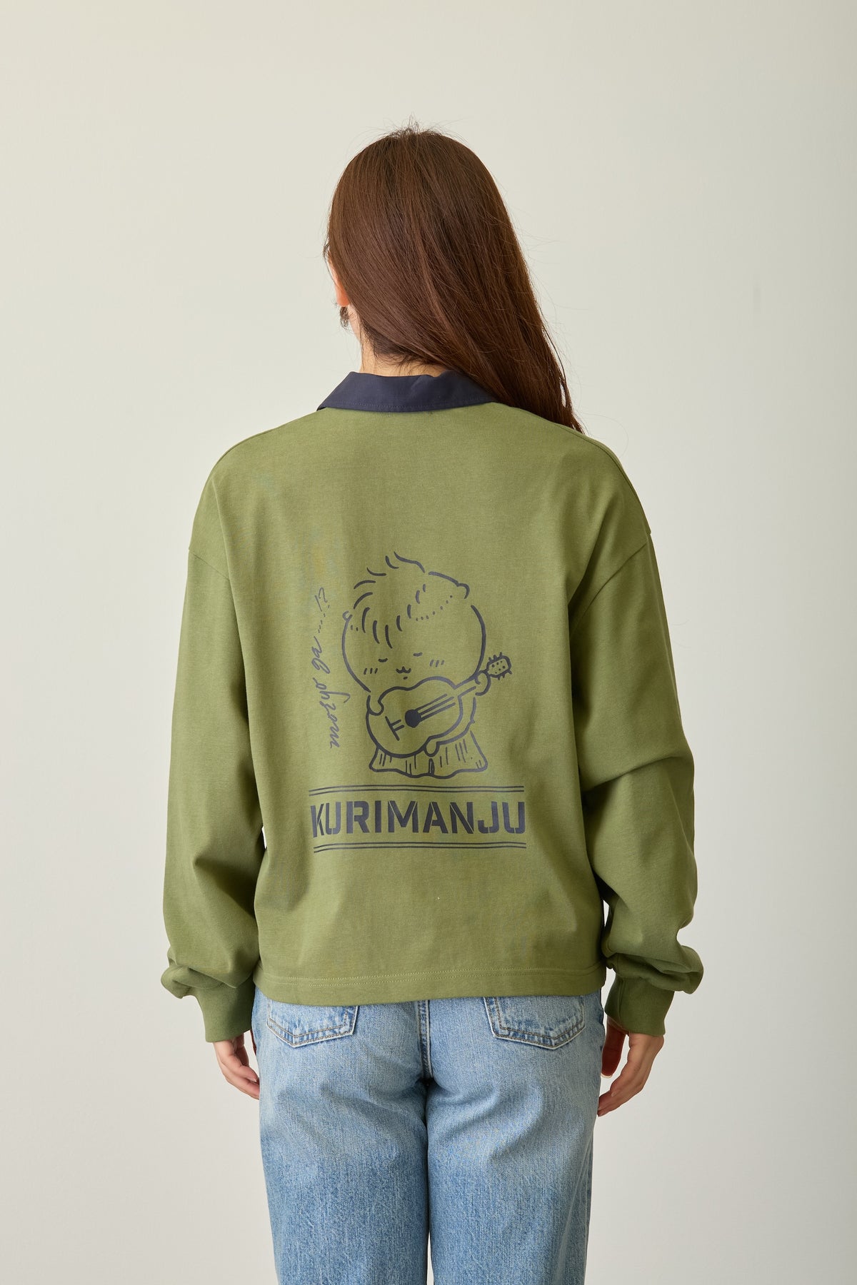 ちいかわ ラガーシャツ くりまんじゅう オリーブ