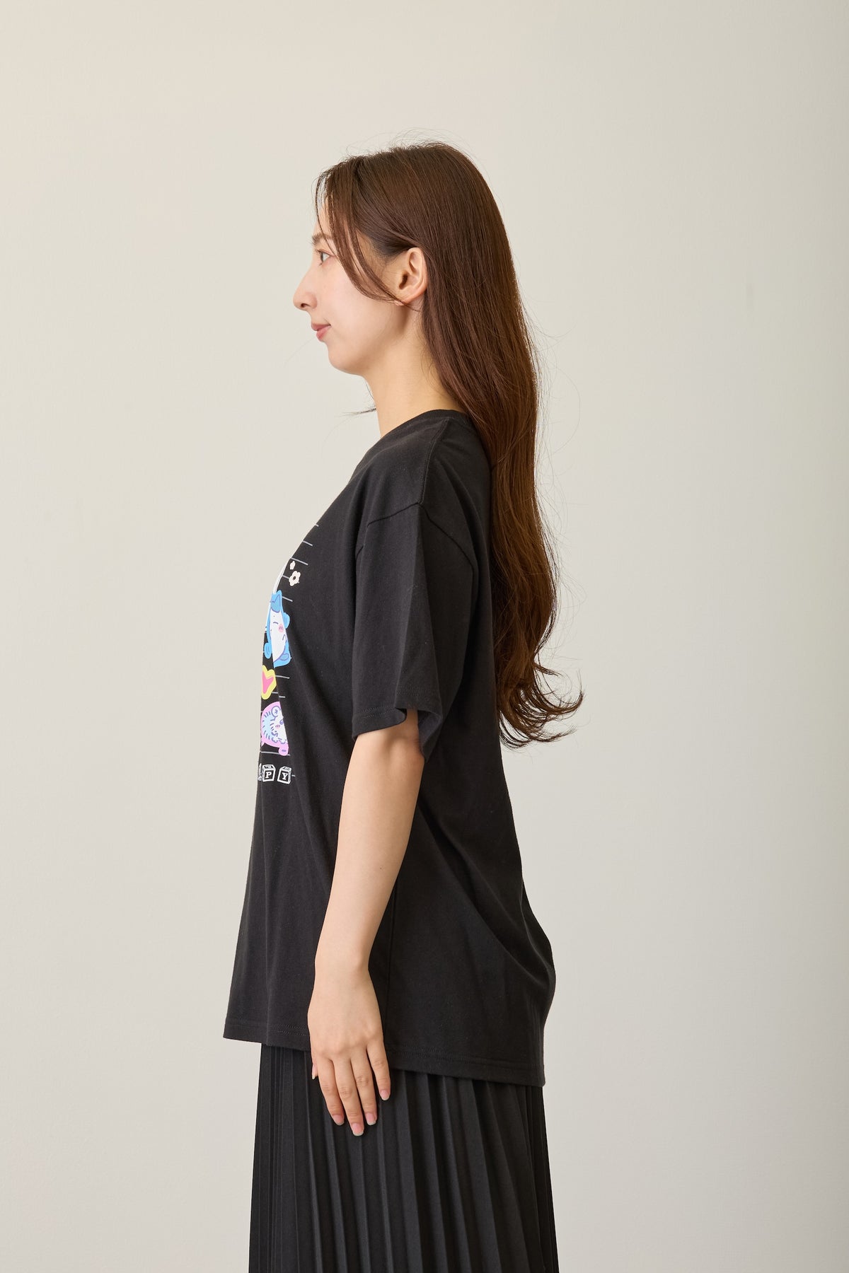 ちいかわ Tシャツ カレッジノート風(みんな) ブラック