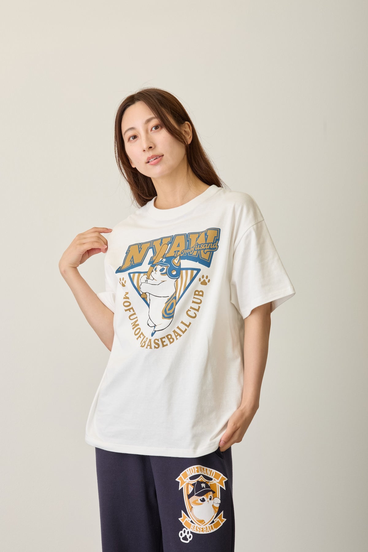 mofusand Tシャツ NYAW ホワイト