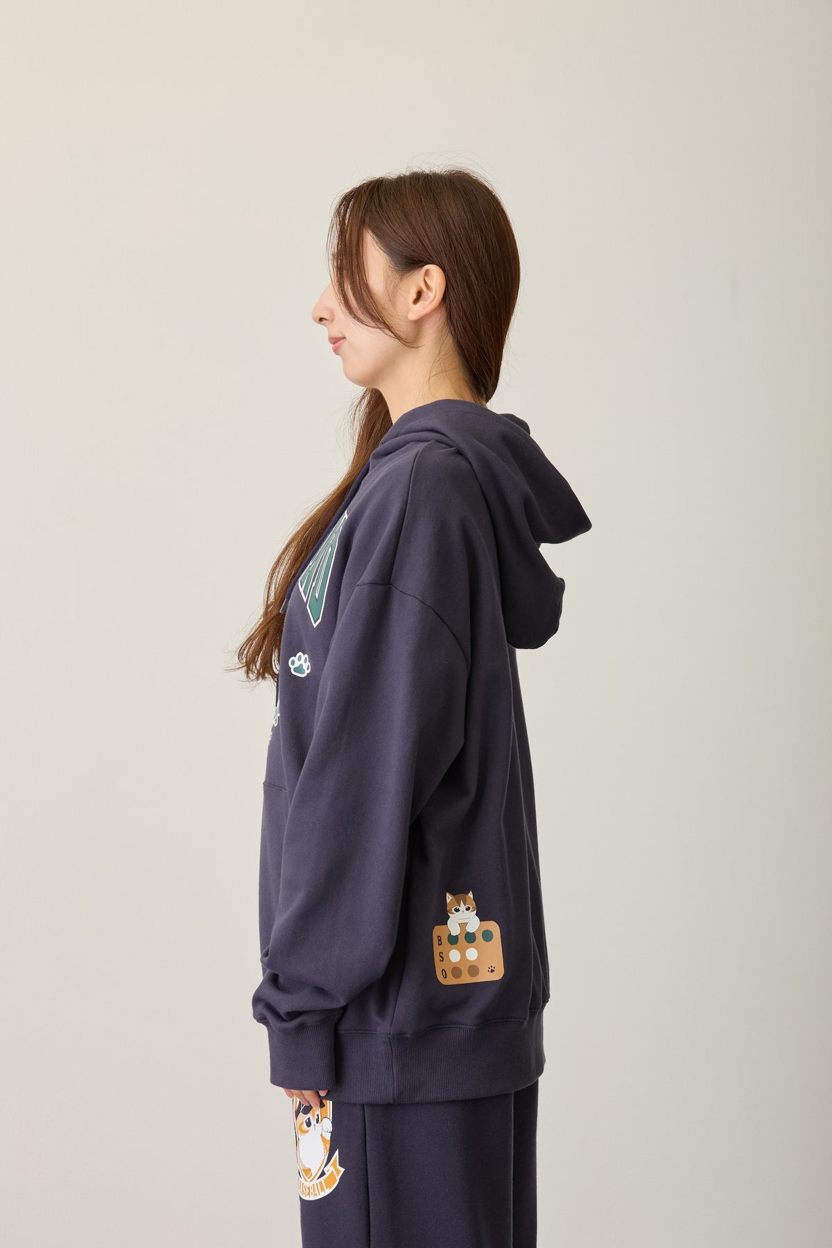 mofusand スウェットパーカー Slugger ネイビー