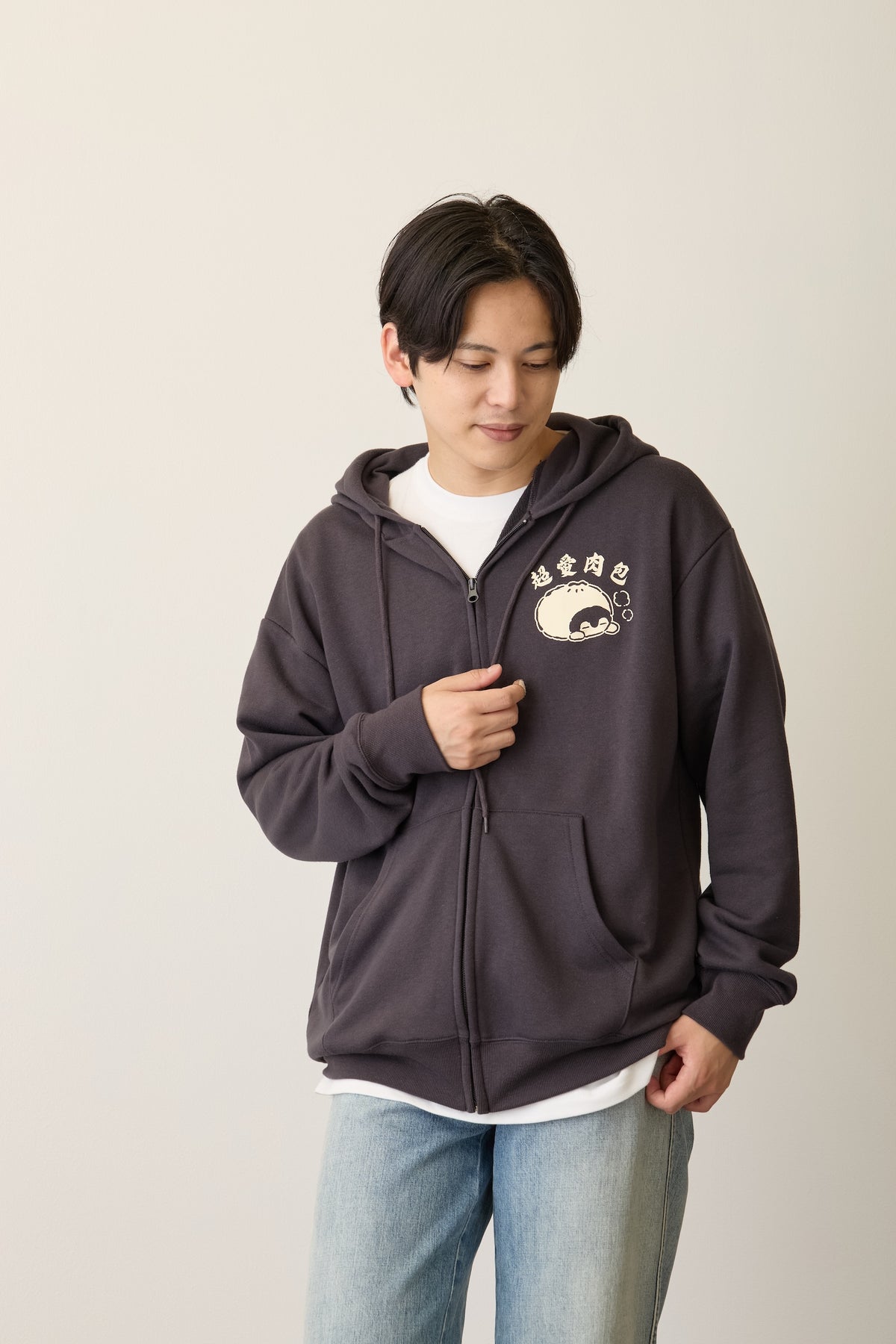 コウペンちゃん ZIPパーカー 肉まん大好き! スミクロ