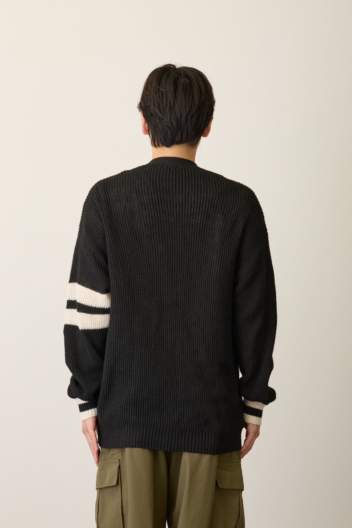 ナガノキャラクターズ ニットカーディガン カレッジなパグ ブラック FREE