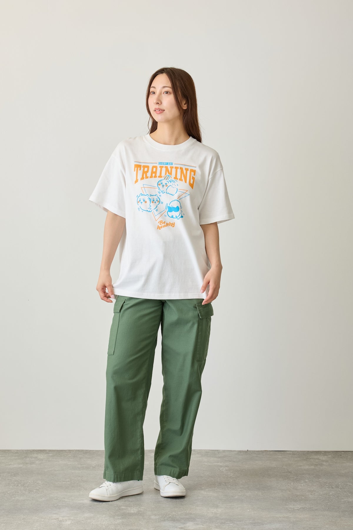 ちいかわ Tシャツ TRAINING(トリオ) ホワイト