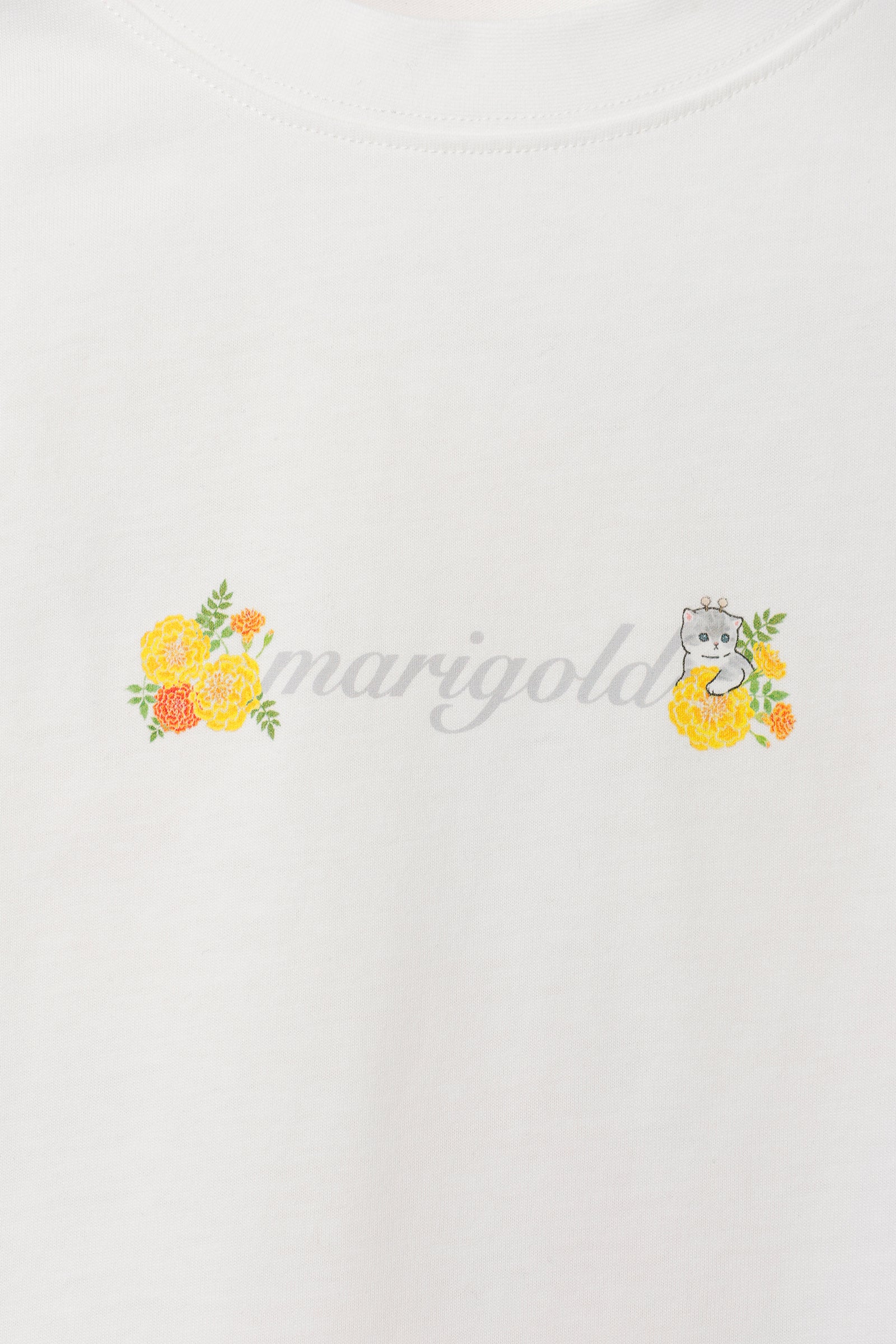 mofusand×日比谷花壇 Tシャツ マリーゴールド ホワイト