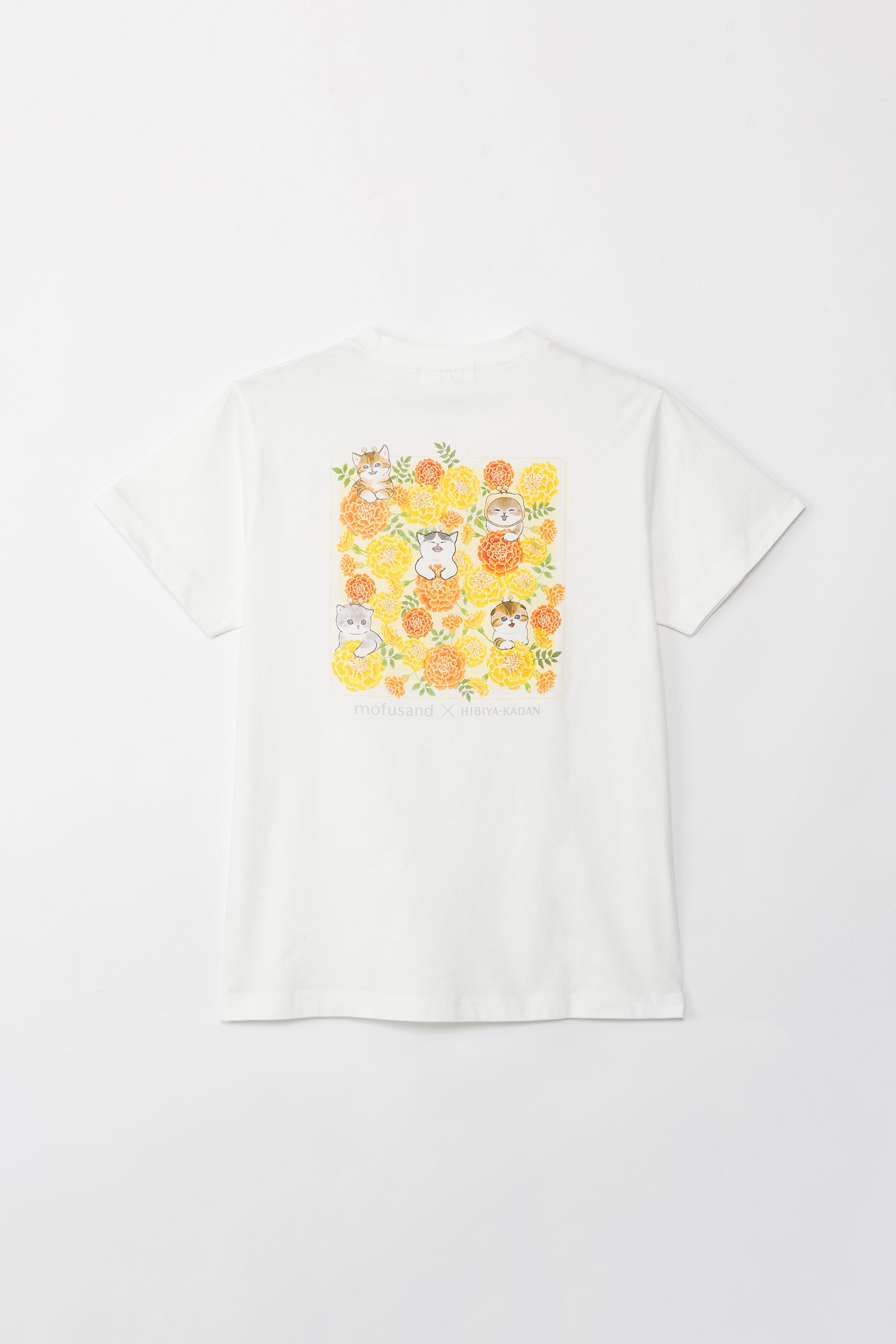 mofusand×日比谷花壇 Tシャツ マリーゴールド ホワイト