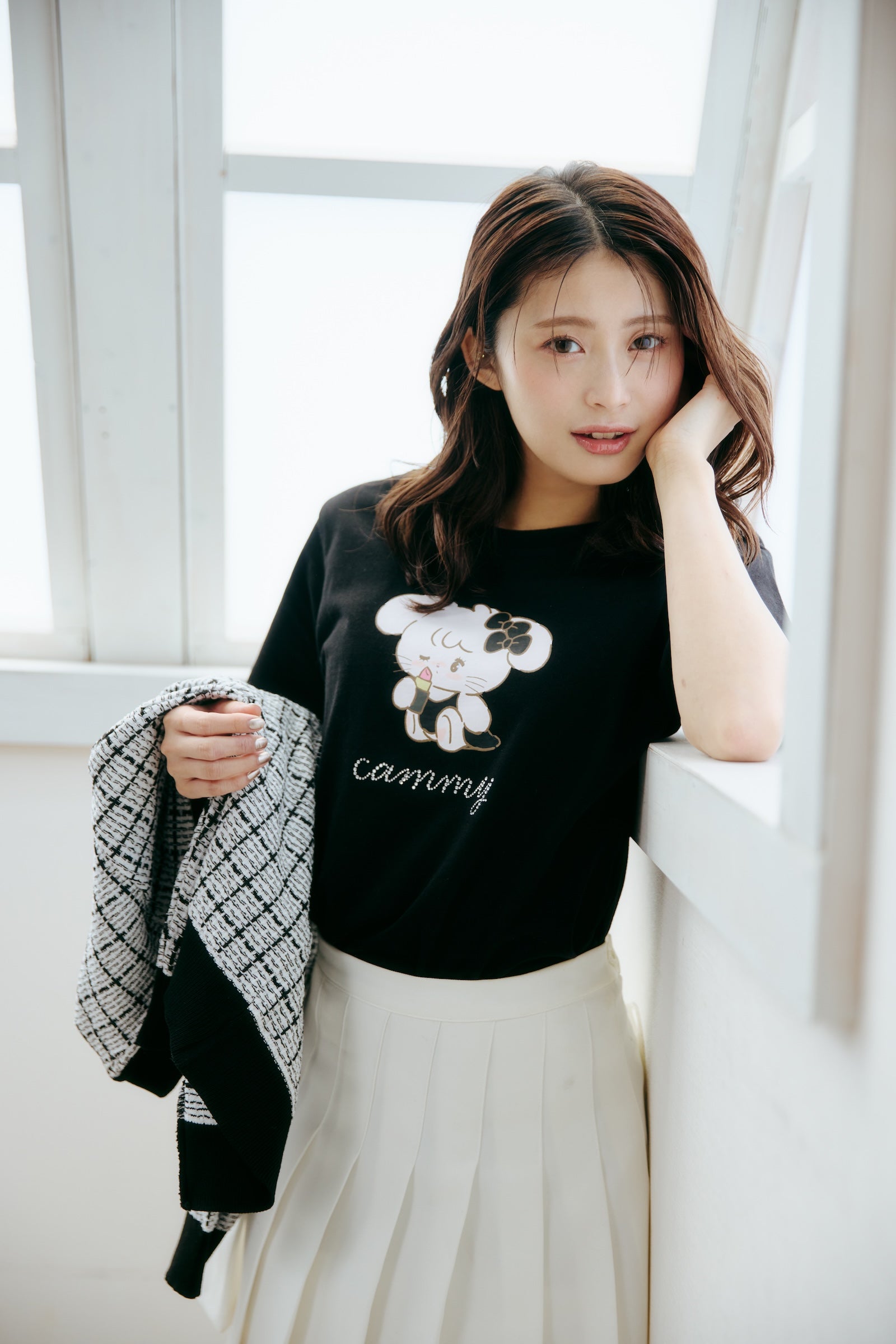 【2BUY10%OFF対象商品】Lil ala mode Tシャツ キャミー ブラック