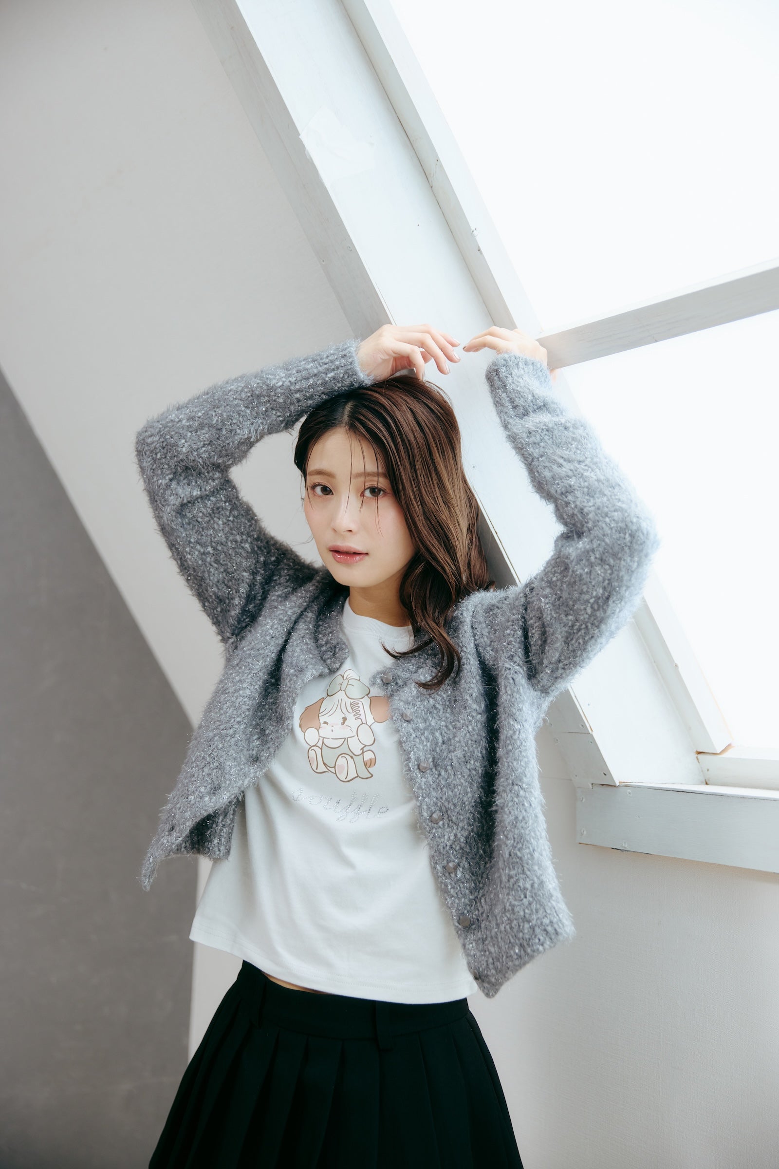 【2BUY10%OFF対象商品】Lil ala mode Tシャツ スフレ ナチュラル