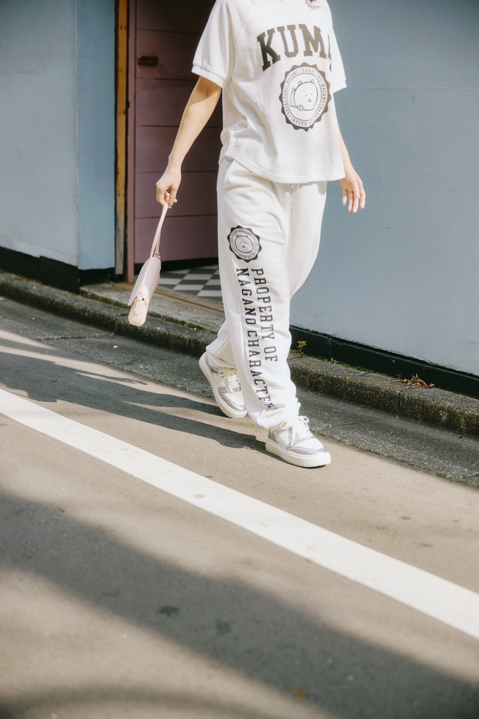 ナガノキャラクターズ Tシャツ カレッジ くま ホワイト