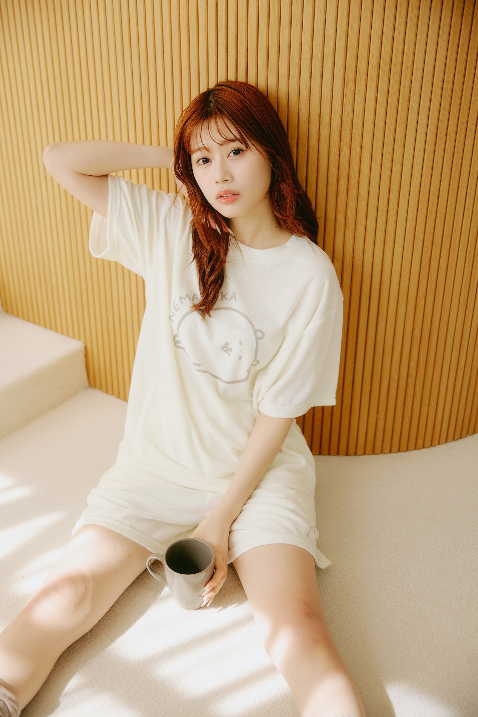 ナガノキャラクターズ ルームウェアセットアップ ねますか アイボリー