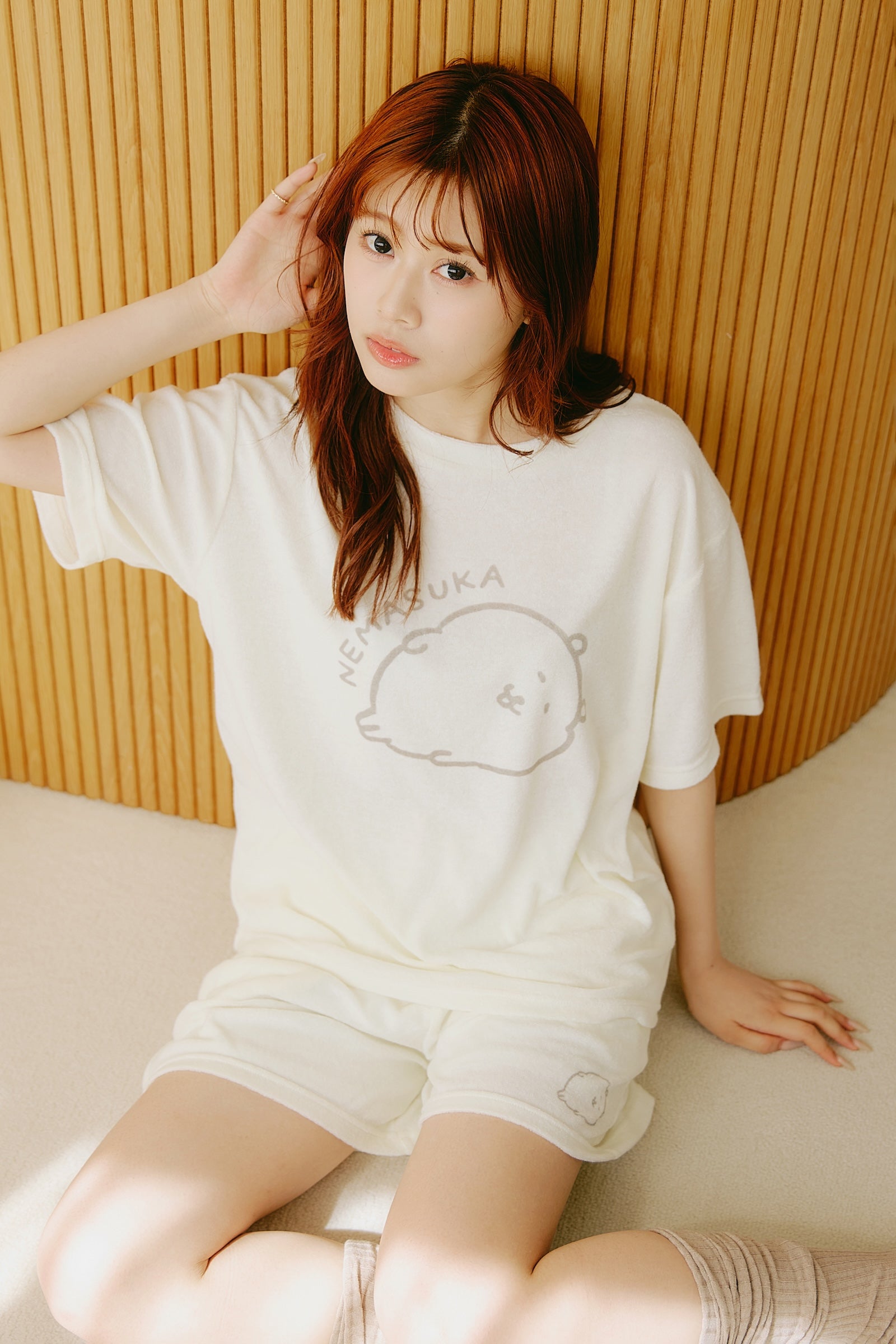 ナガノキャラクターズ ルームウェアセットアップ ねますか アイボリー