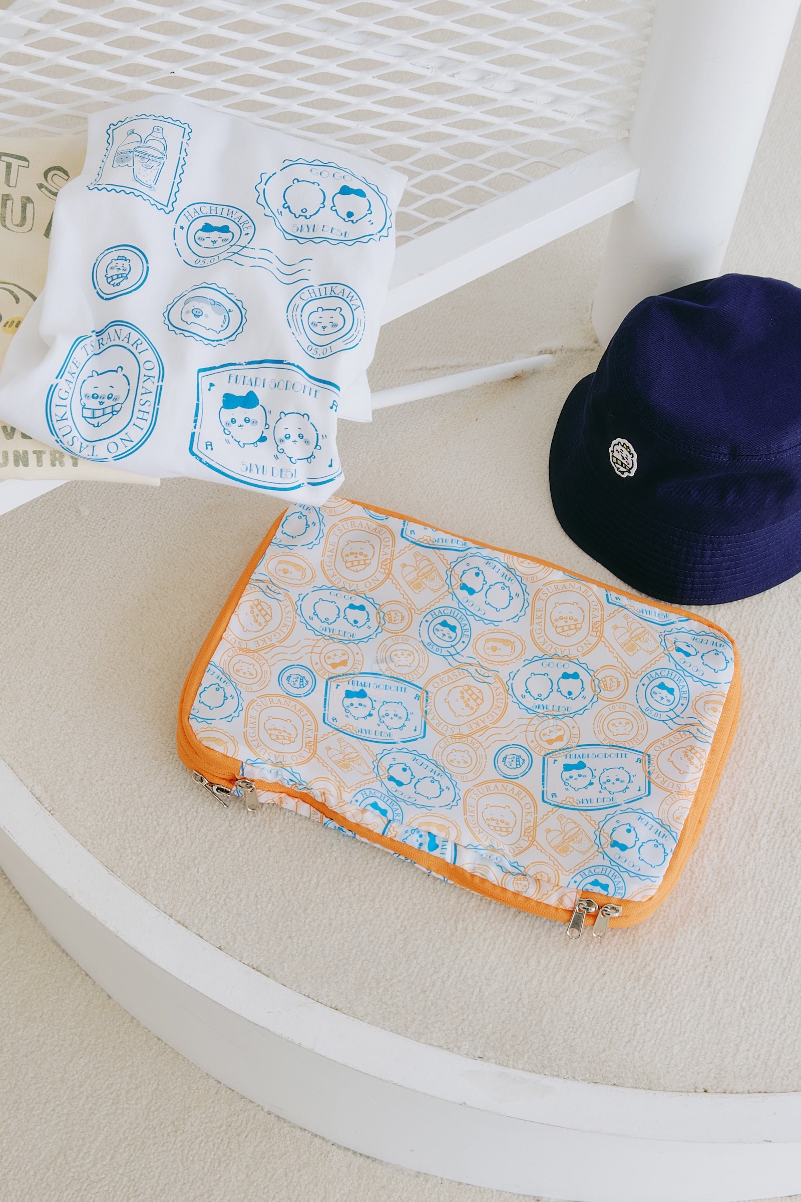 ちいかわ 圧縮バッグ スタンプデザイン オレンジ ONE