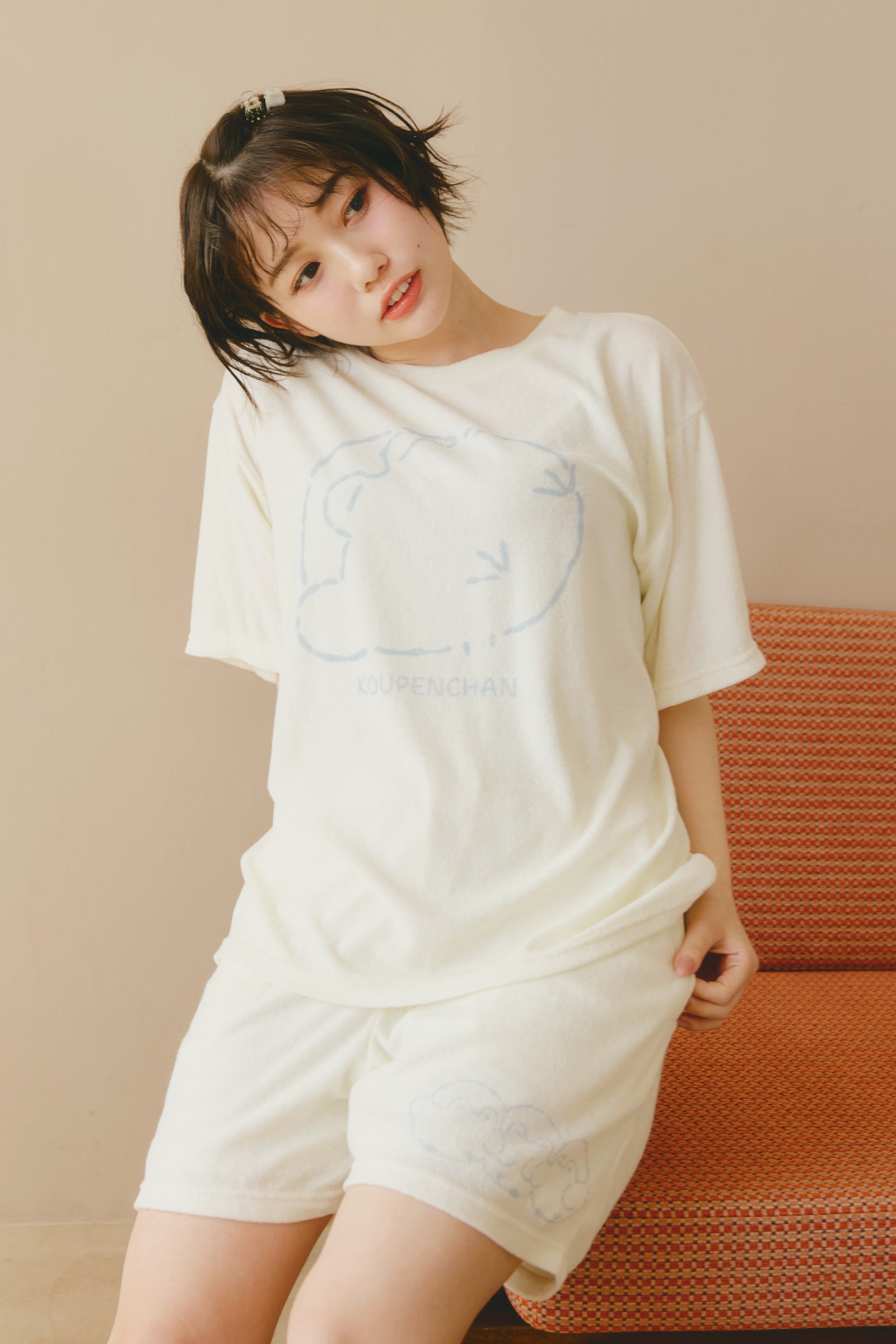 コウペンちゃん ルームウェアセットアップ たびすぎたなあ... アイボリー